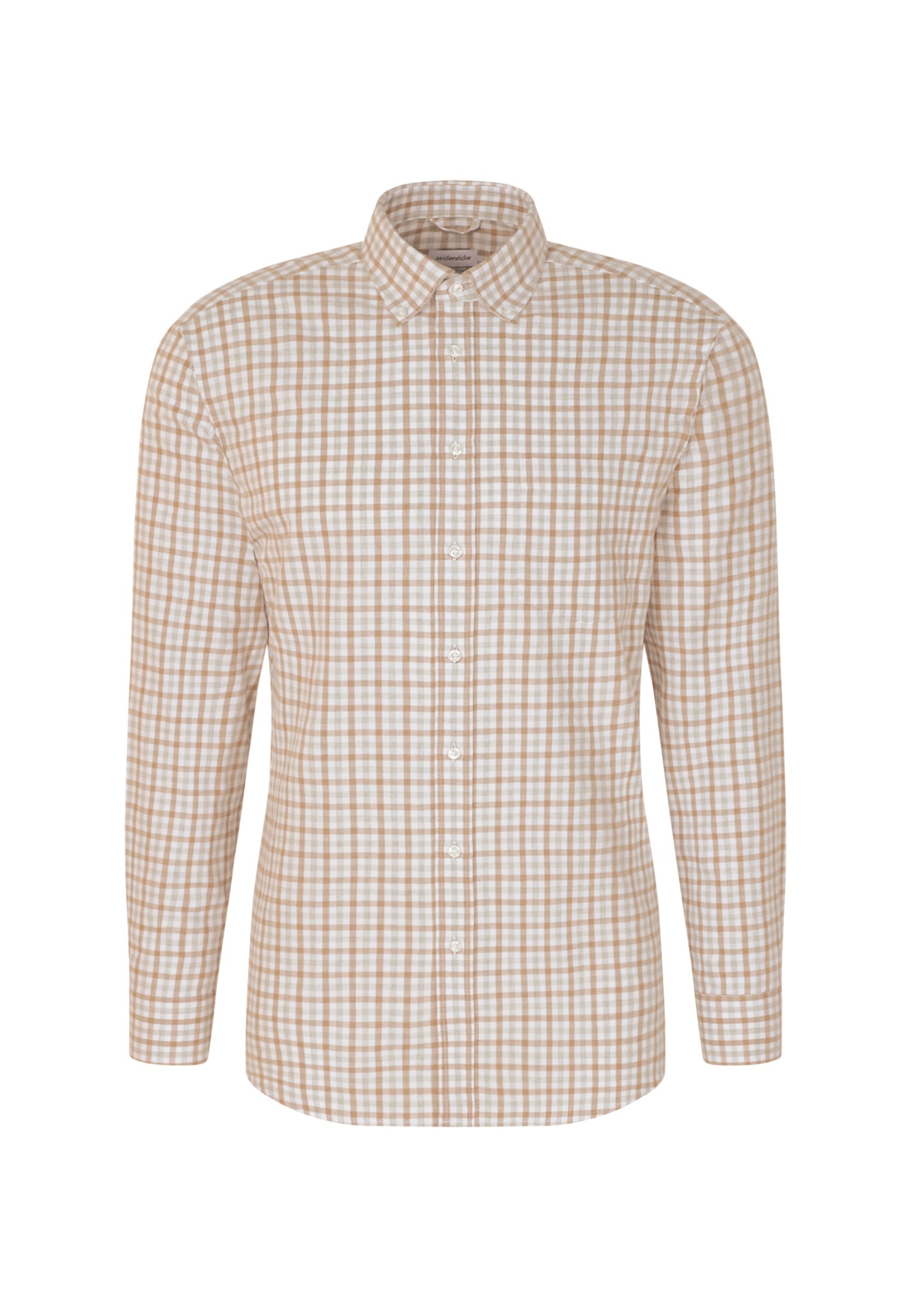 seidensticker Flanellhemd »Regular«, Regular Langarm Button-Down-Kragen Karo
