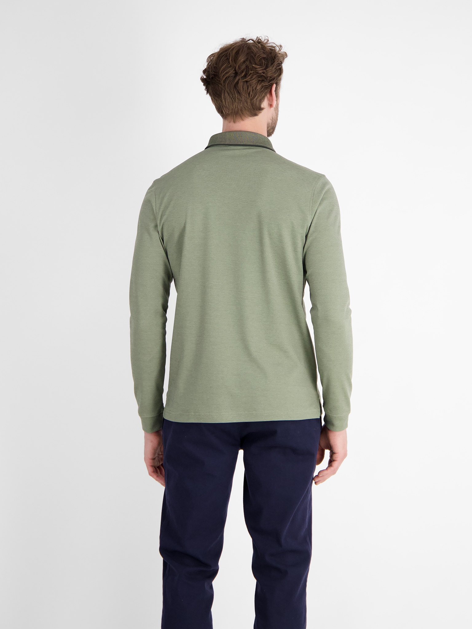 LERROS Langarm-Poloshirt mit Logo-Stickerei