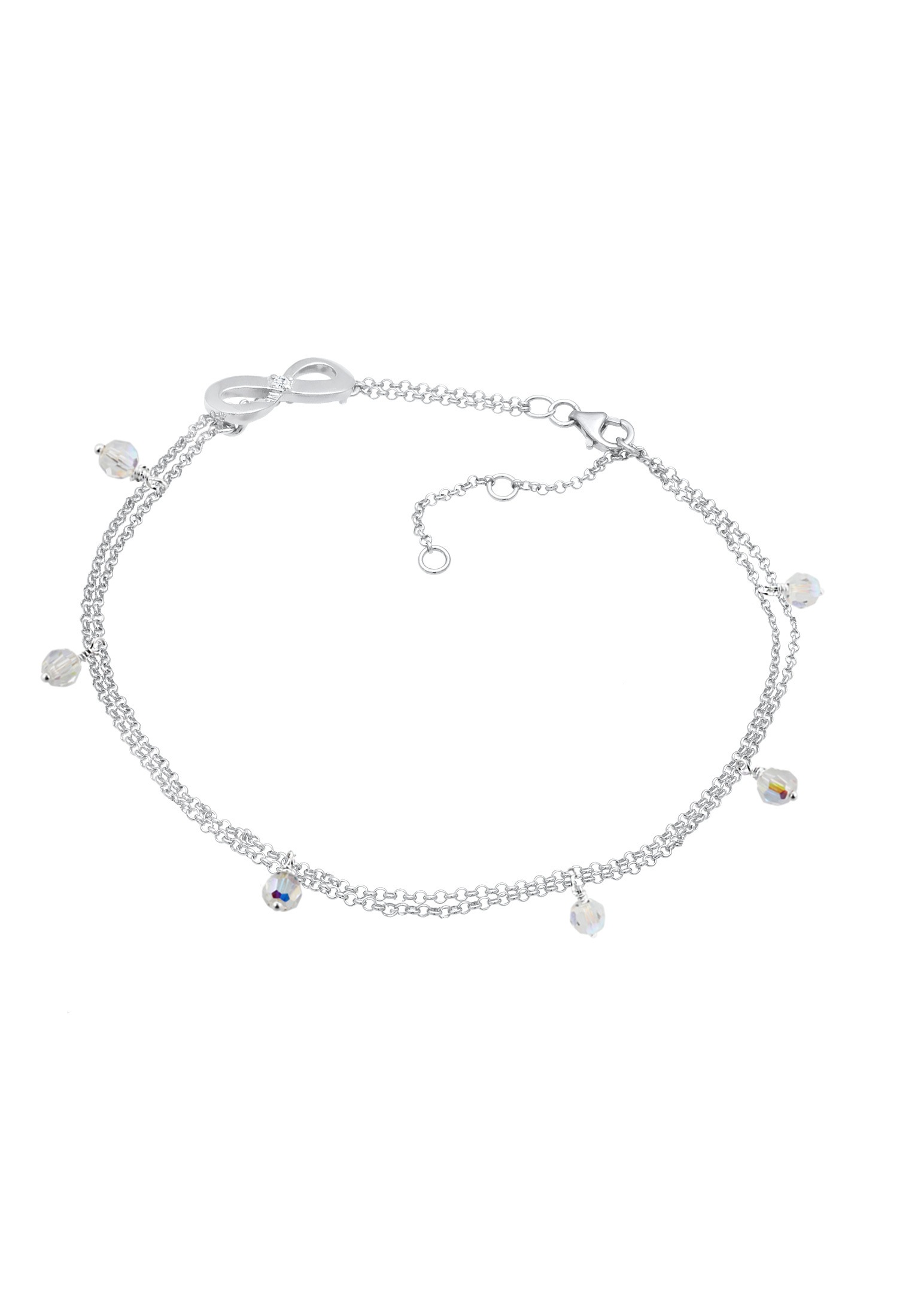 Nenalina Fußkette »Fußschmuck Infinity Kristalle Zirkonia 925 Silber«