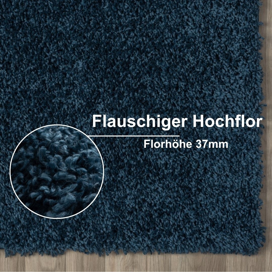 Myflair Möbel & Accessoires Hochflor-Teppich »My Shaggy«, rechteckig, 37 mm Höhe, Shaggy, Uni-Farben, leicht glänzend, Microfaser, extra flauschig