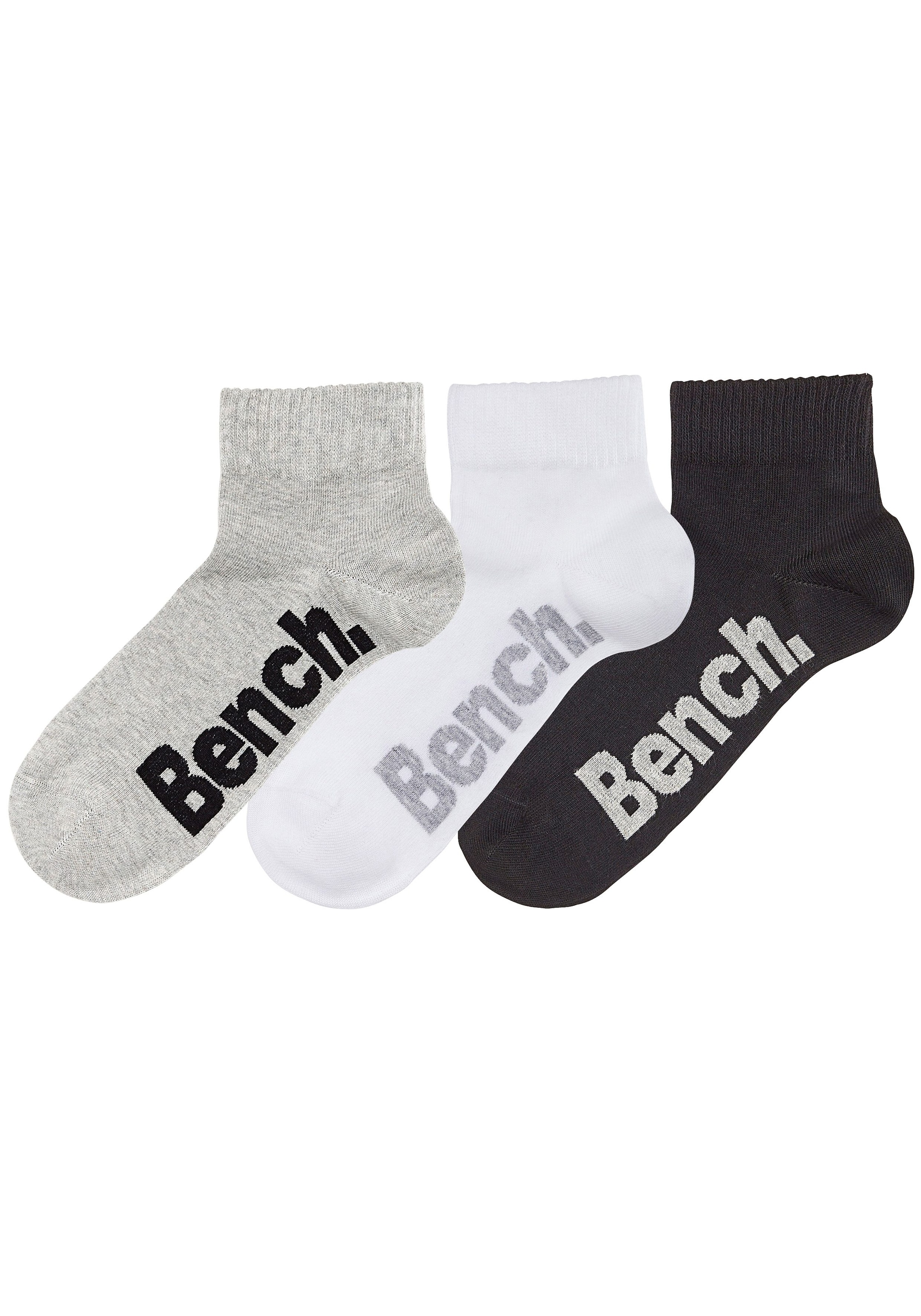 Bench. Kurzsocken, (Set, 3 Paar), mit bequemen Rippbündchen