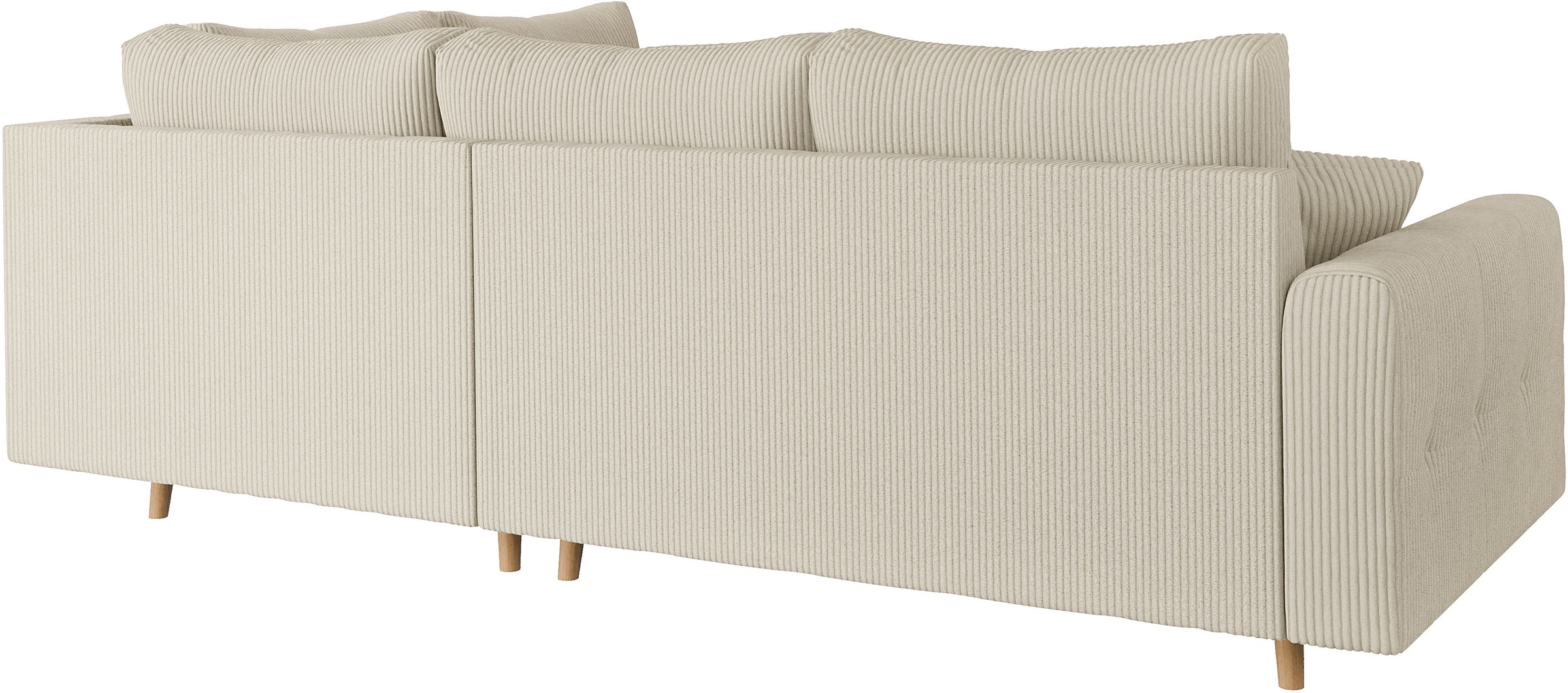Home affaire Ecksofa »CHARRE L-Form mit Ottomane, Maße B/T/H: 231/161/81 cm«, feine Steppung, lose Rücken- und Zierkissen, auch in Cord und Bouclé