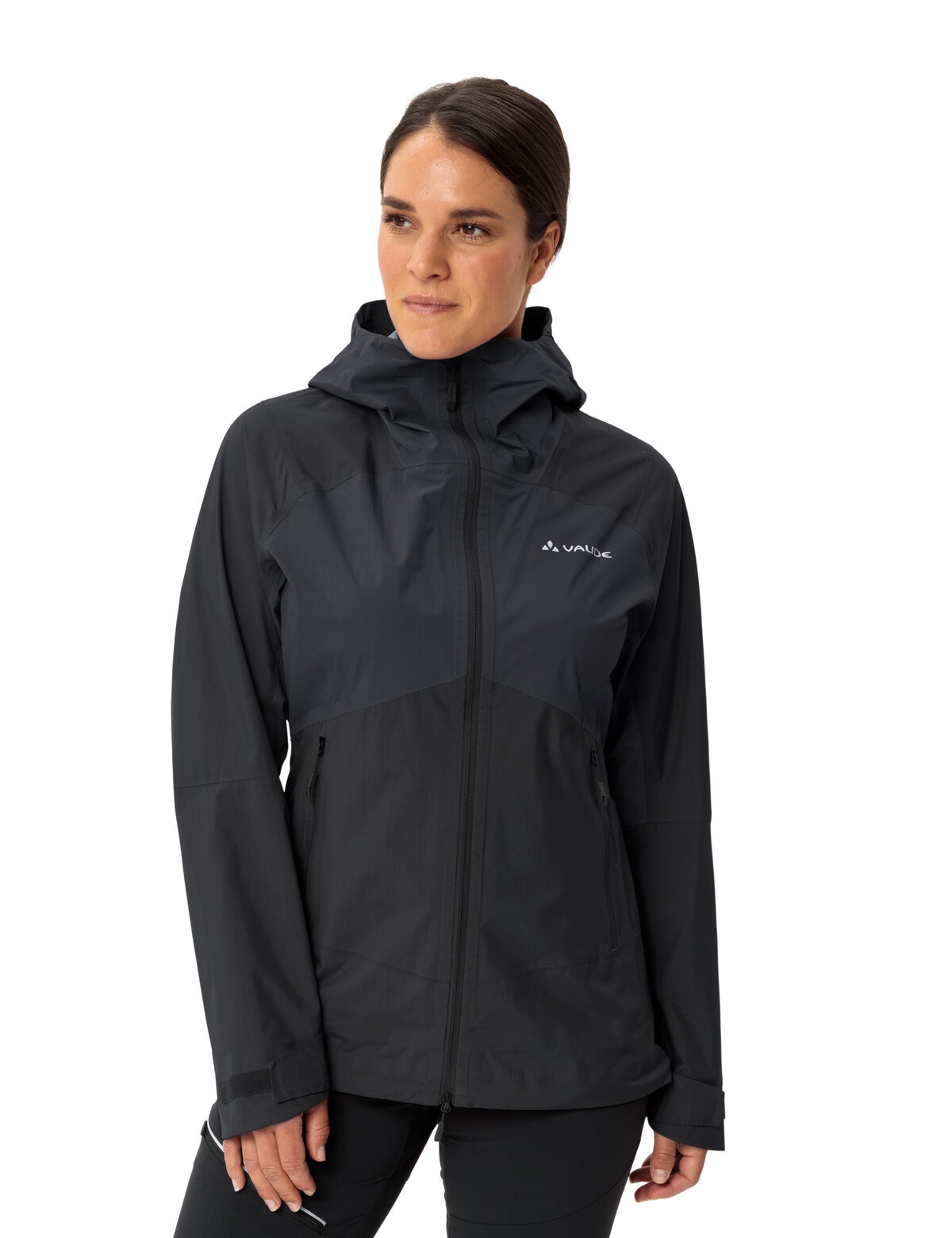 VAUDE Regenjacke »WOMEN'S SIMONY 2,5L JACKET V« mit Kapuze für Wandern und Trekking, atmungsaktiv, wasserdicht, mit Kapuze