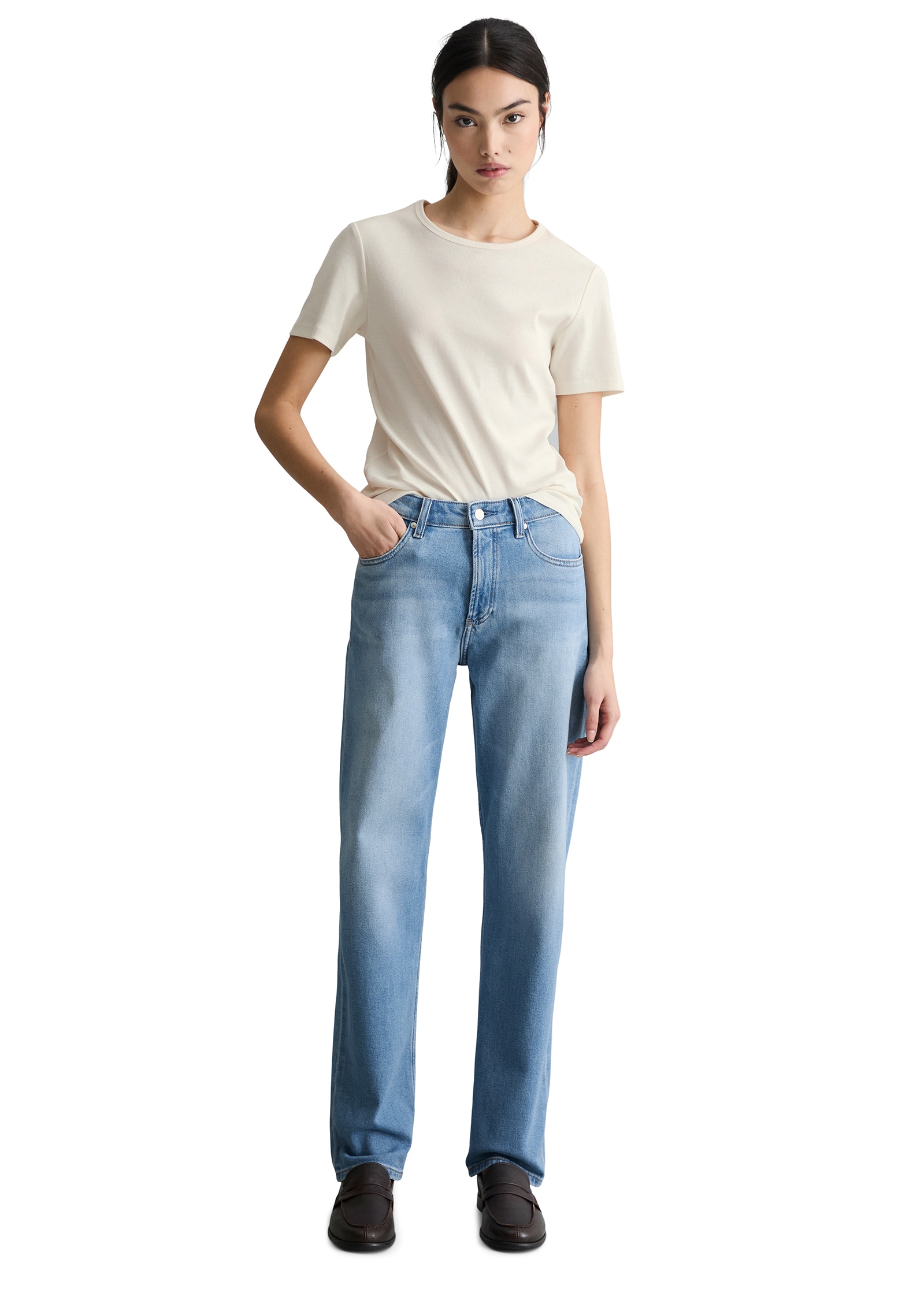 Marc O'Polo DENIM Straight-Jeans Model Olina straight aus weichem Organic Cotton-Lyocell-Mix
