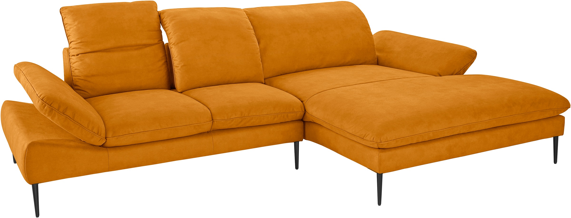 W.SCHILLIG Ecksofa »enjoy&MORE, Designsofa, elegant und bequem, L-Form«, Sitztiefenverstellung, Füße schwarz pulverbeschichtet, Breite 310 cm