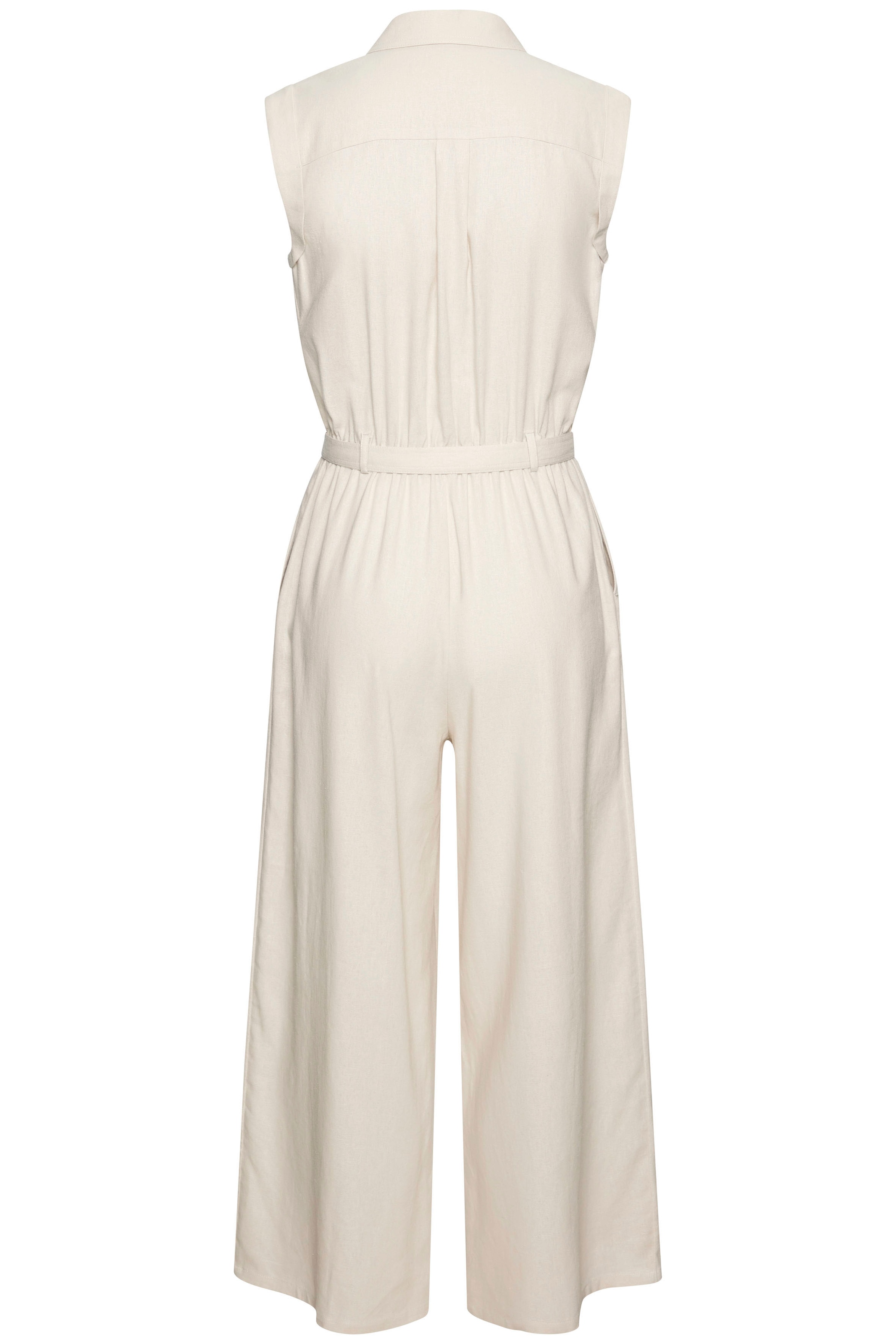 Buffalo Overall, (mit Bindegürtel), aus Leinenmix, sommerlicher Jumpsuit mit Taschen