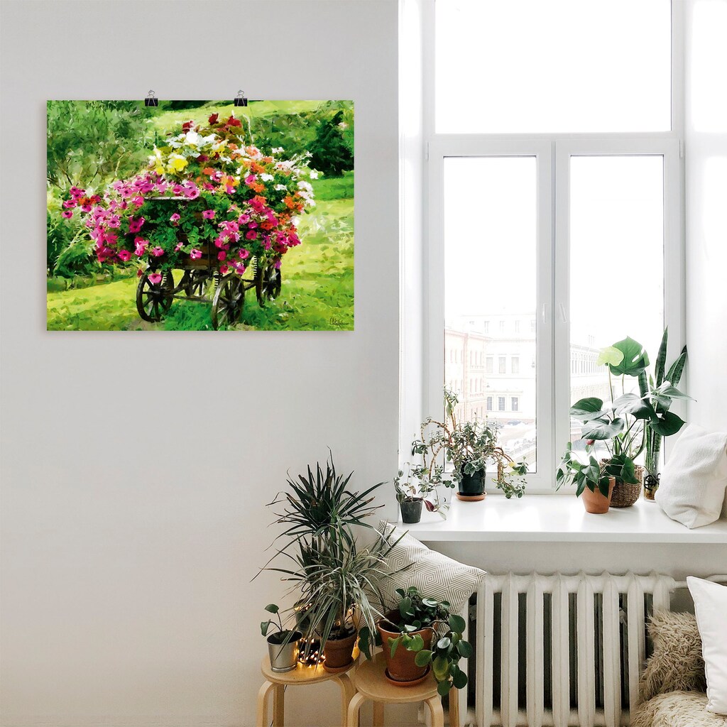 Artland Wandbild »Kutsche mit Blumen«, Blumenbilder, (1 St.)