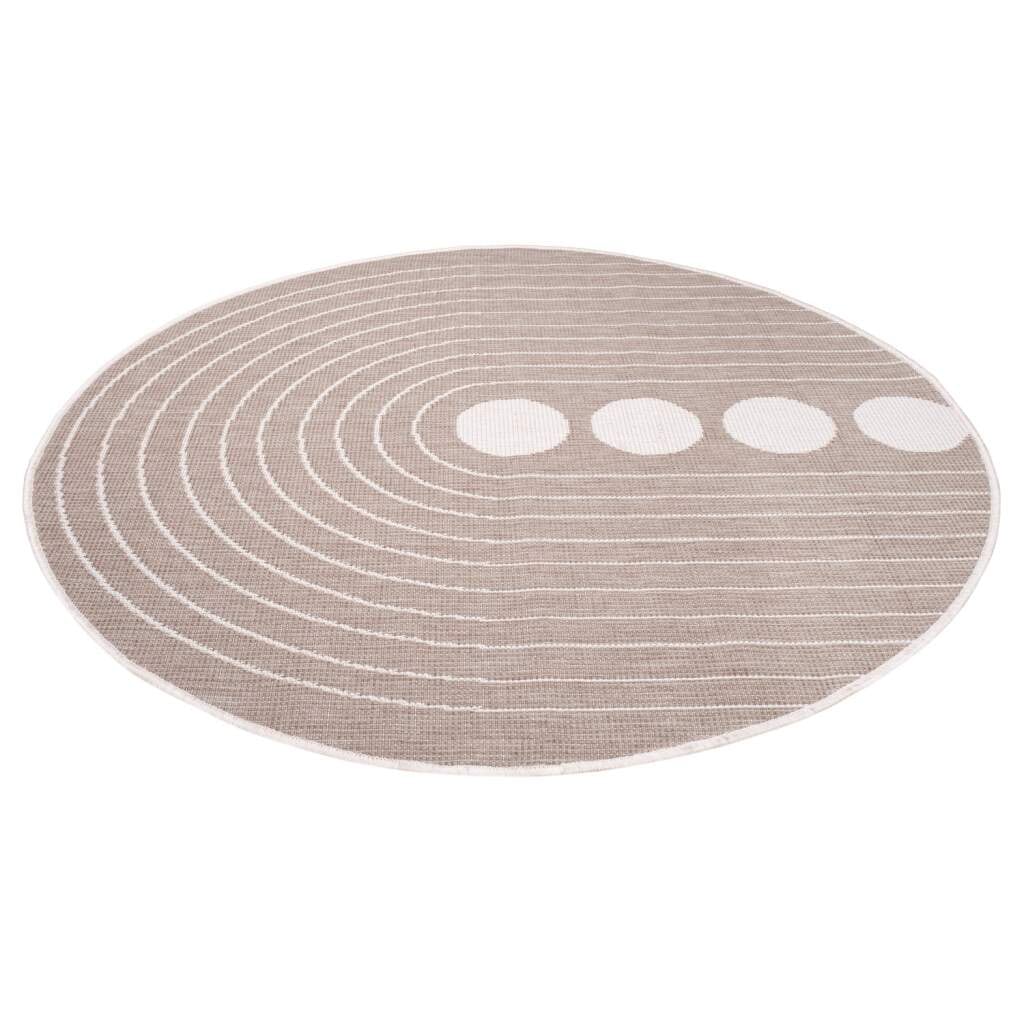 Carpet City Outdoorteppich »DUO RUG 5739«, rund, 5 mm Höhe, Wendeteppich Wetterfest In- & Outdoor, Balkon, Terrasse, Wohnzimmer
