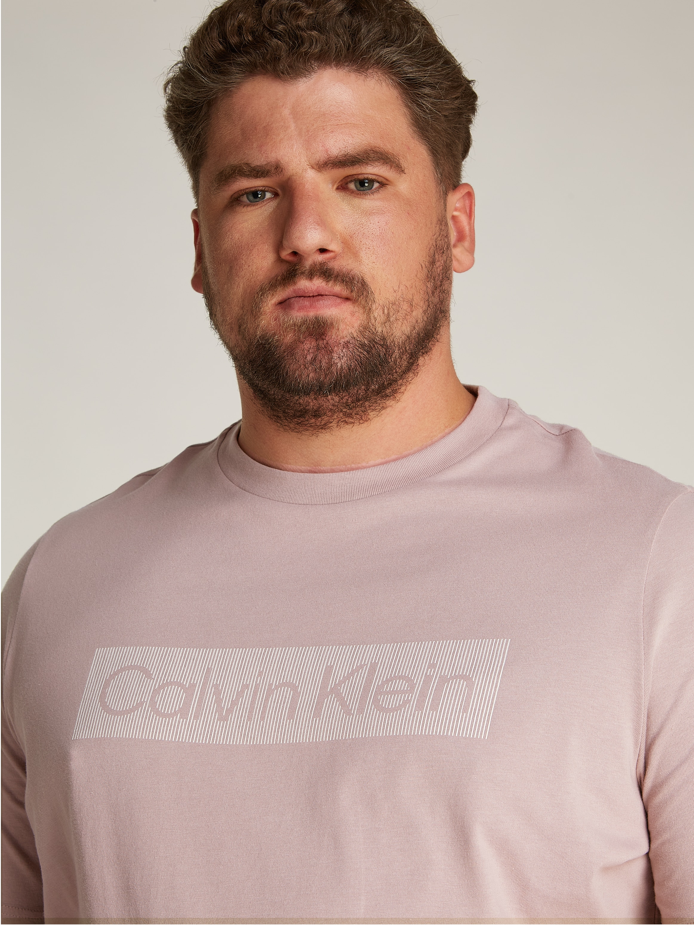 Calvin Klein Big&Tall T-Shirt »BT_BOX STRIPED LOGO T-SHIRT«, in Großen Größen mit Logoschriftzug