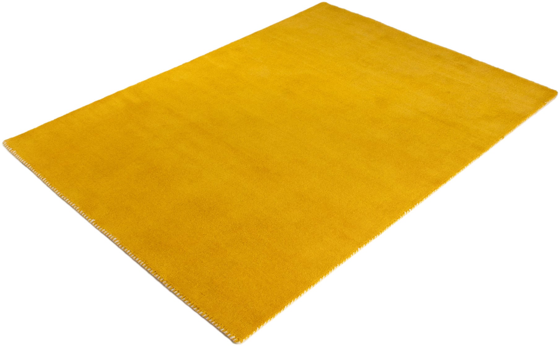 carpetfine Wollteppich »Gabbeh Lola Uni«, rechteckig, 14 mm Höhe, mit natürlichem Pflanzenmaterial von Hand gewebt, auch in Rund