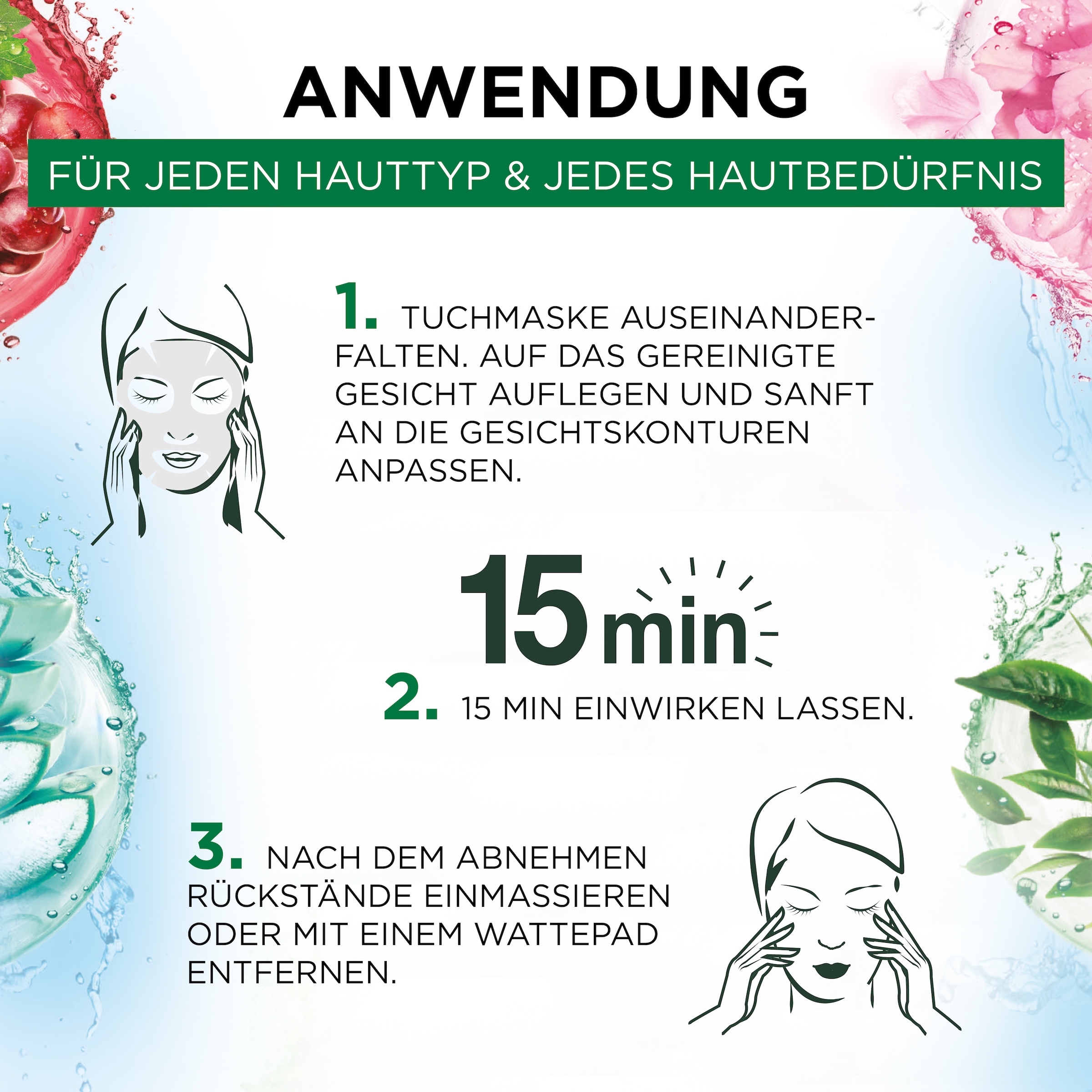GARNIER Tuchmaske »Garnier SkinActive Tuchmasken-Set« mit sieben regenerierenden Masken, für Gesicht und alle Hauttypen