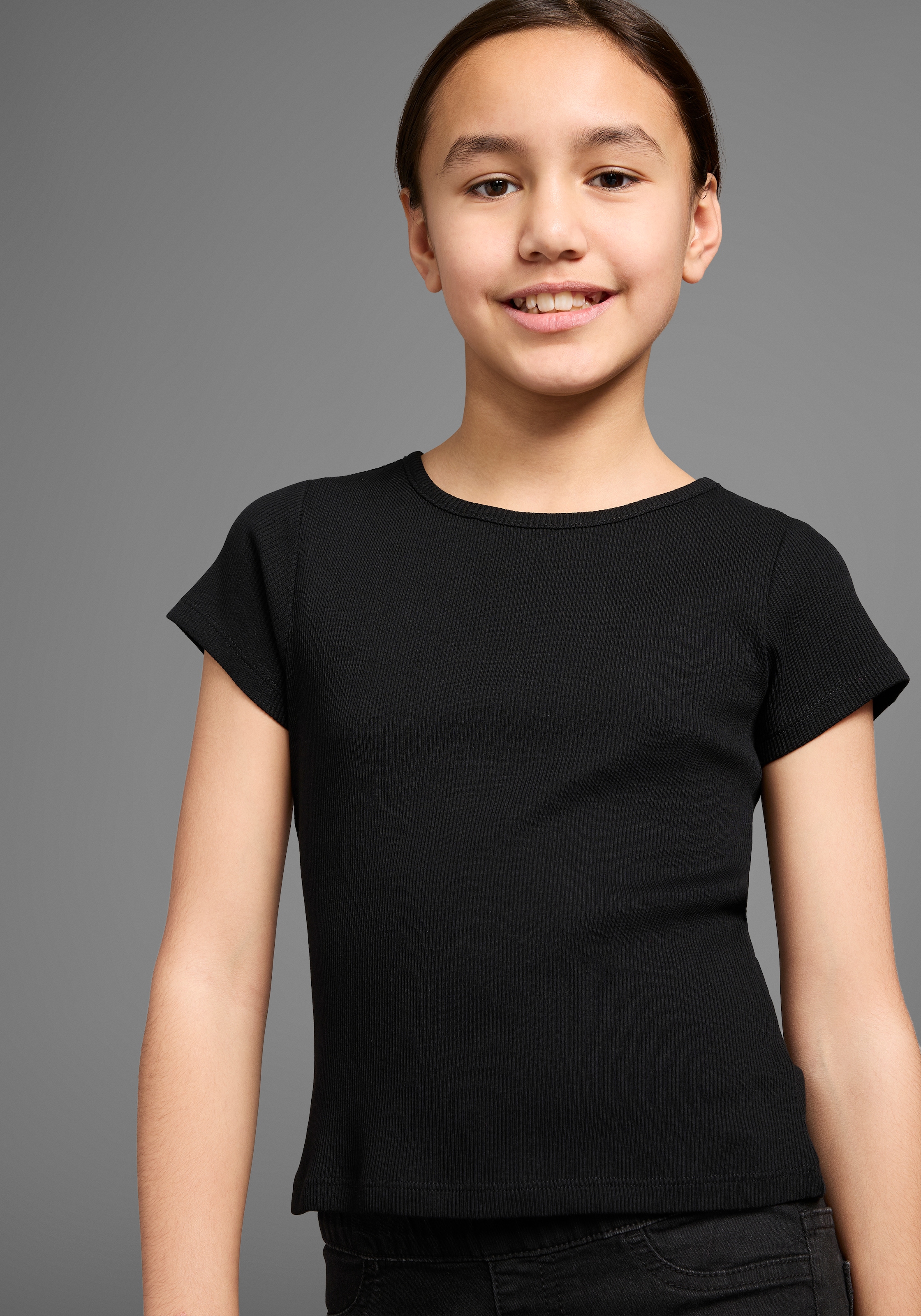 KIDSWORLD T-Shirt »2er Pack T-Shirts in elastischer Rippqualität« Packung, 2, 2 Stk. 2er Packung T-Shirts