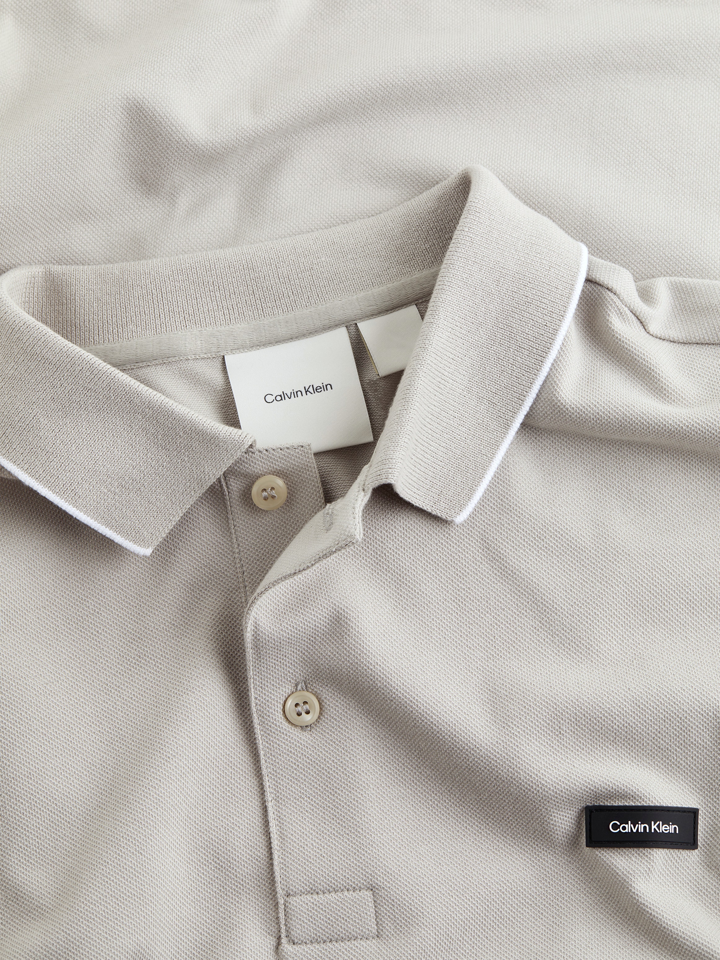 Calvin Klein Poloshirt »STRETCH PIQUE TIPPING POLO«, mit Streifendetail am Kragen