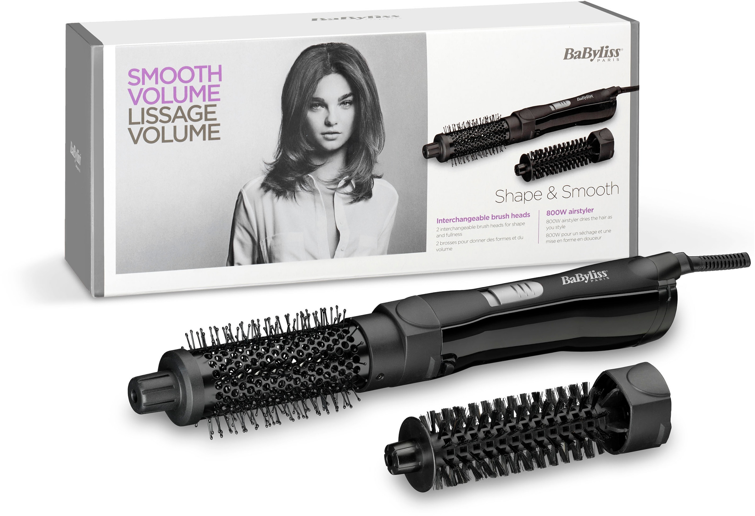 XXL BaByliss 2 Jahren 3 Aufsätzen mit Shape & Aufsätze}, 2 Garantie »AS82E Smooth«, mit Warmluftbürste