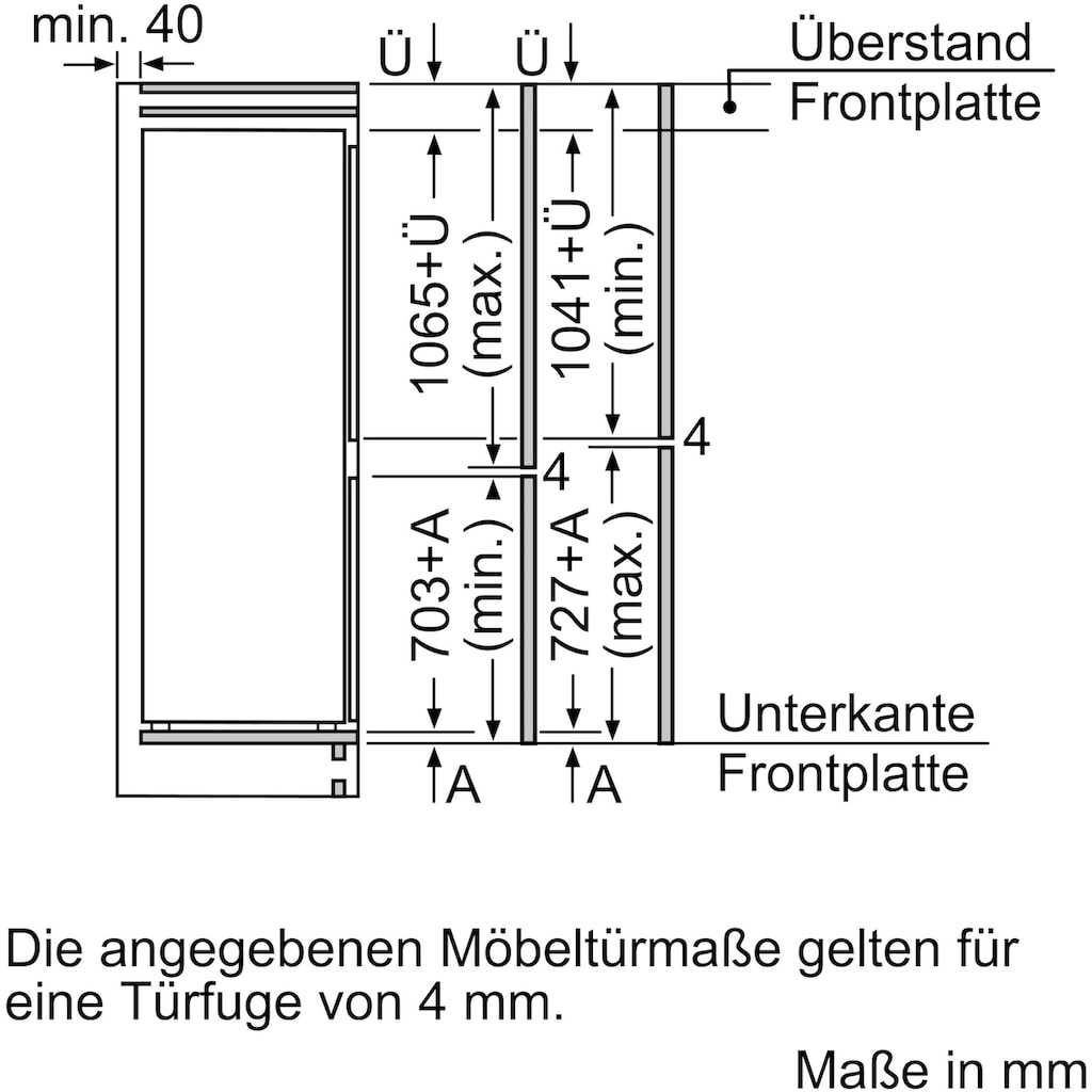 SIEMENS Einbaukühlgefrierkombination »KI86SADE0«, KI86SADE0, 177,2 cm hoch, 55,8 cm breit