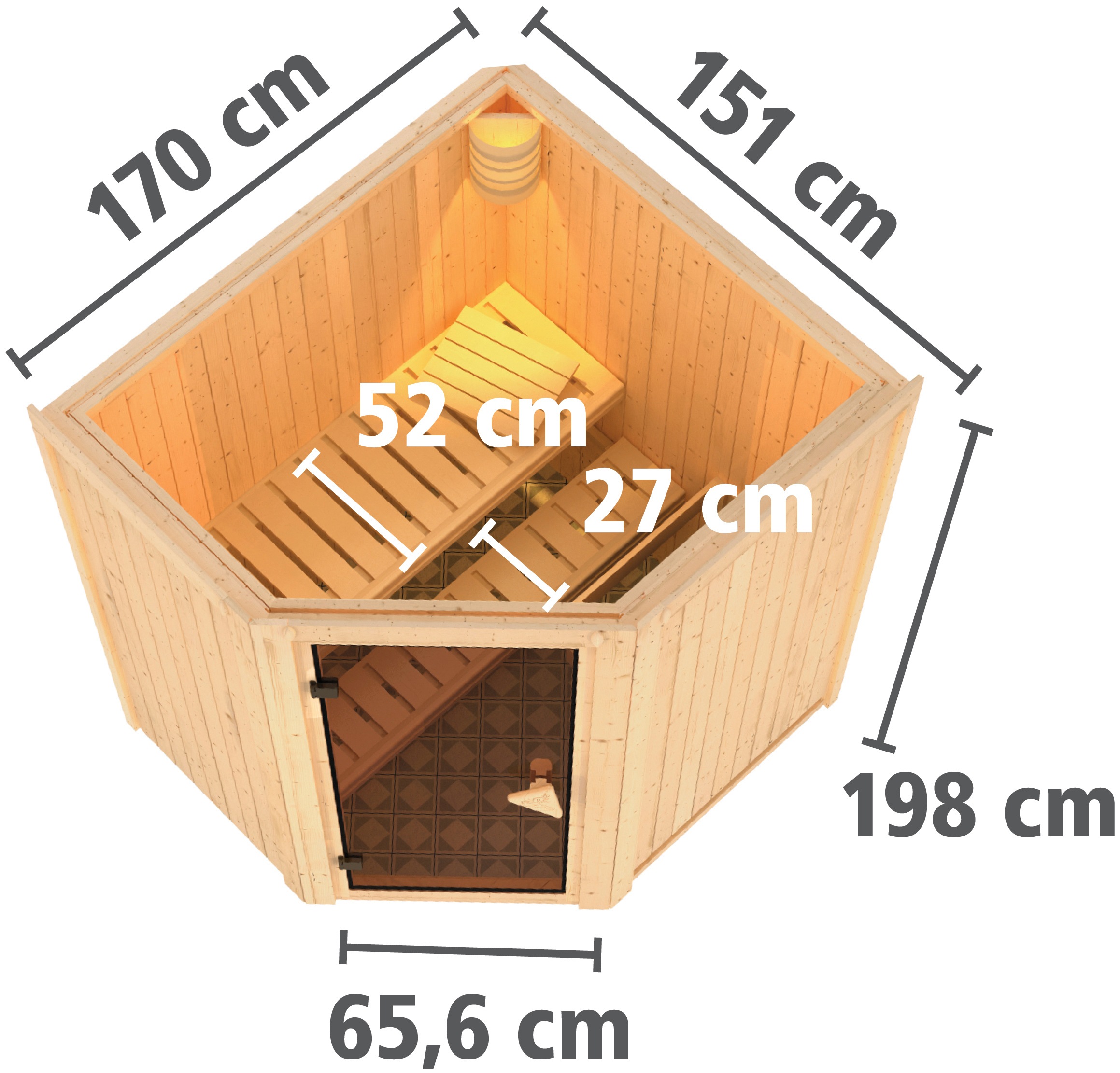 Karibu Sauna »Tomke« Set,  ohne Ofen
