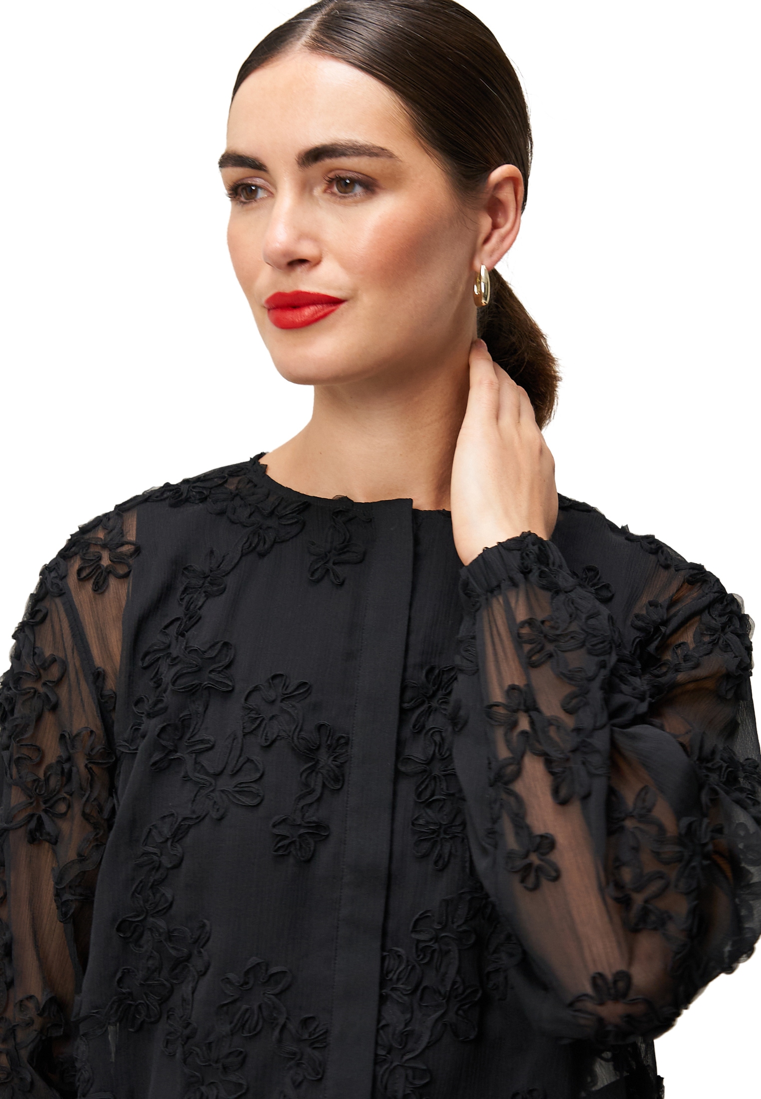 Zero Chiffonbluse »Chiffonbluse mit Blumenmuster«