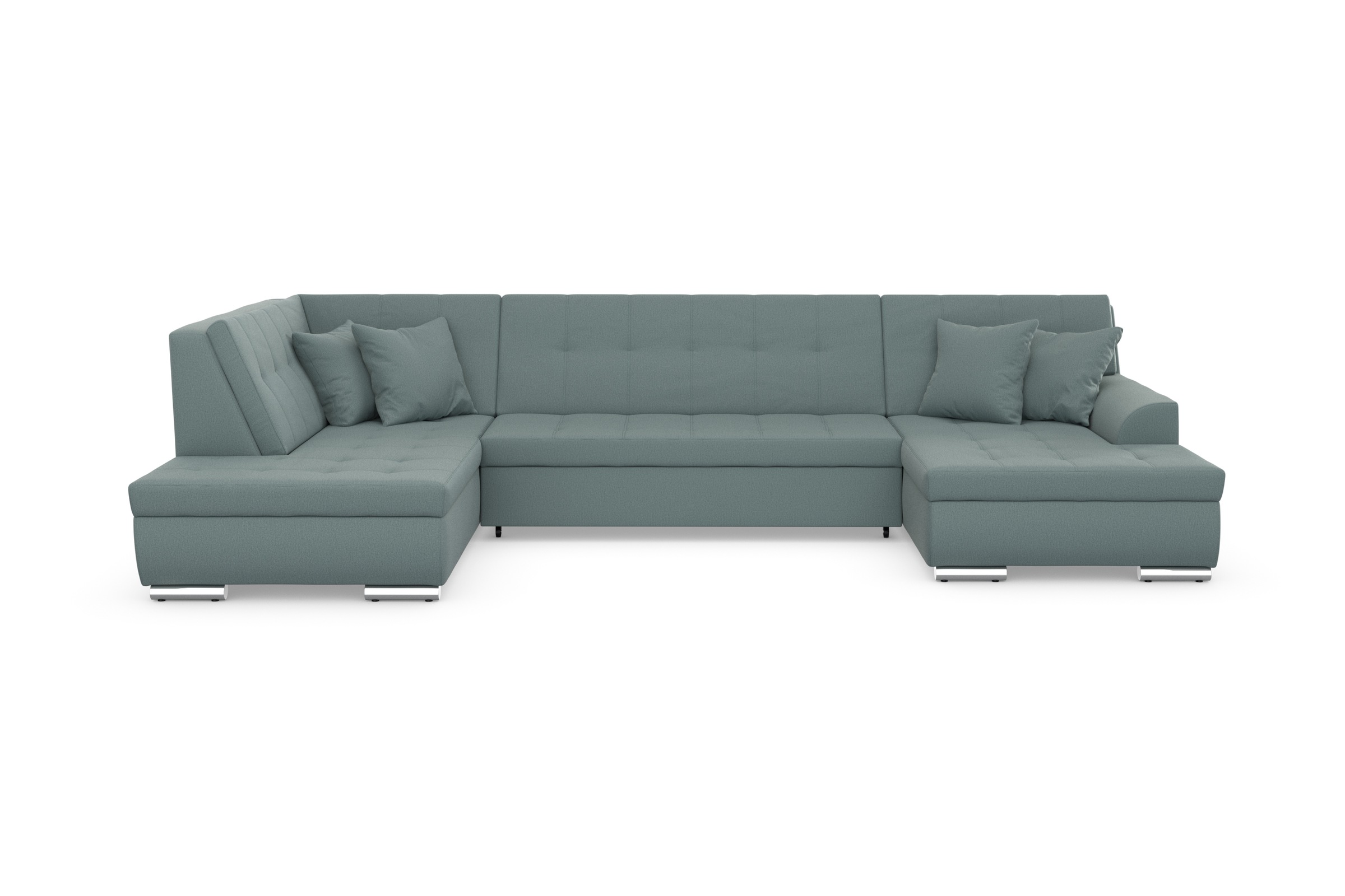 DOMO collection Wohnlandschaft »Treviso incl. Zierkissen, moderne Steppung, XXL: B/T/H: 364/201/83 cm«, wahlweise mit Bettfunktion, in vielen Bezugsarten auch in Cord U-Form