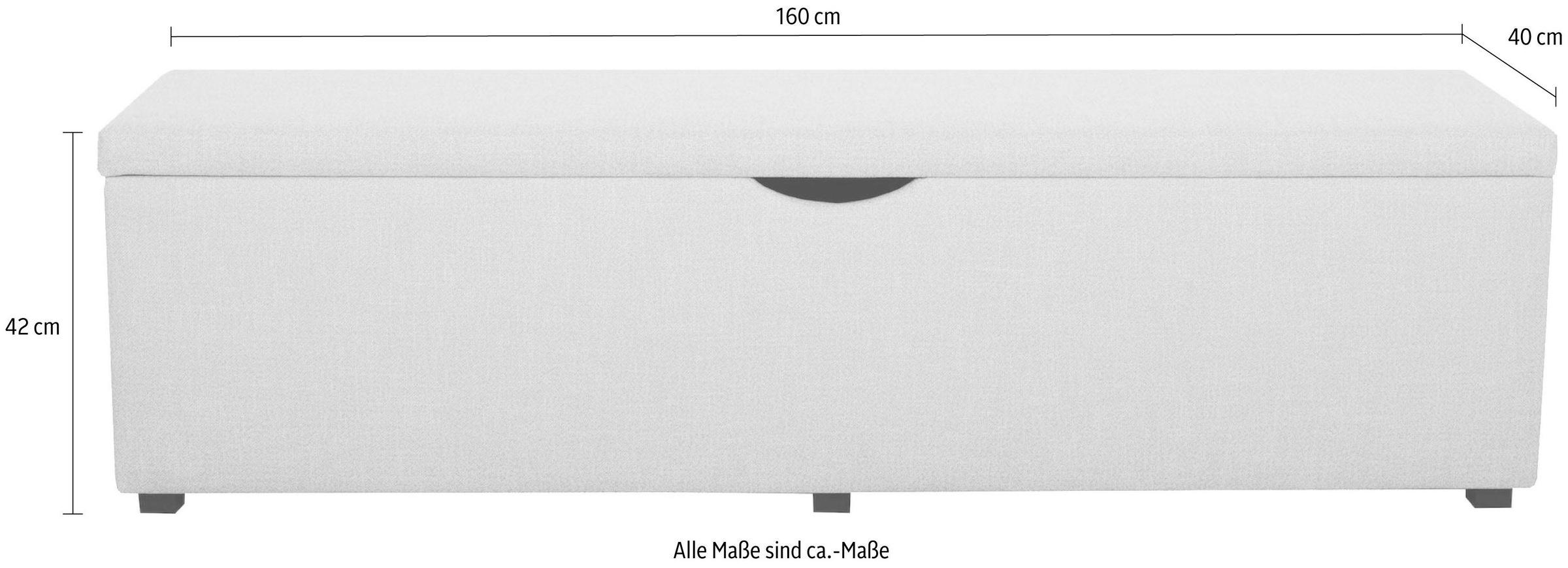 Places of Style Hockerbank »Standard«, Breite 120cm oder 160cm, auch als Garderobenbank oder Bettbank