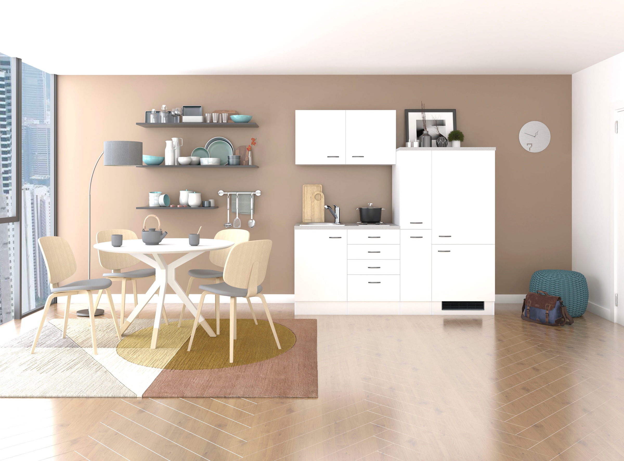 Flex-Well Küchenzeile »Wito« Gesamtbreite 190 cm, mit Apothekerschrank, mit Einbau-Kühlschrank etc.