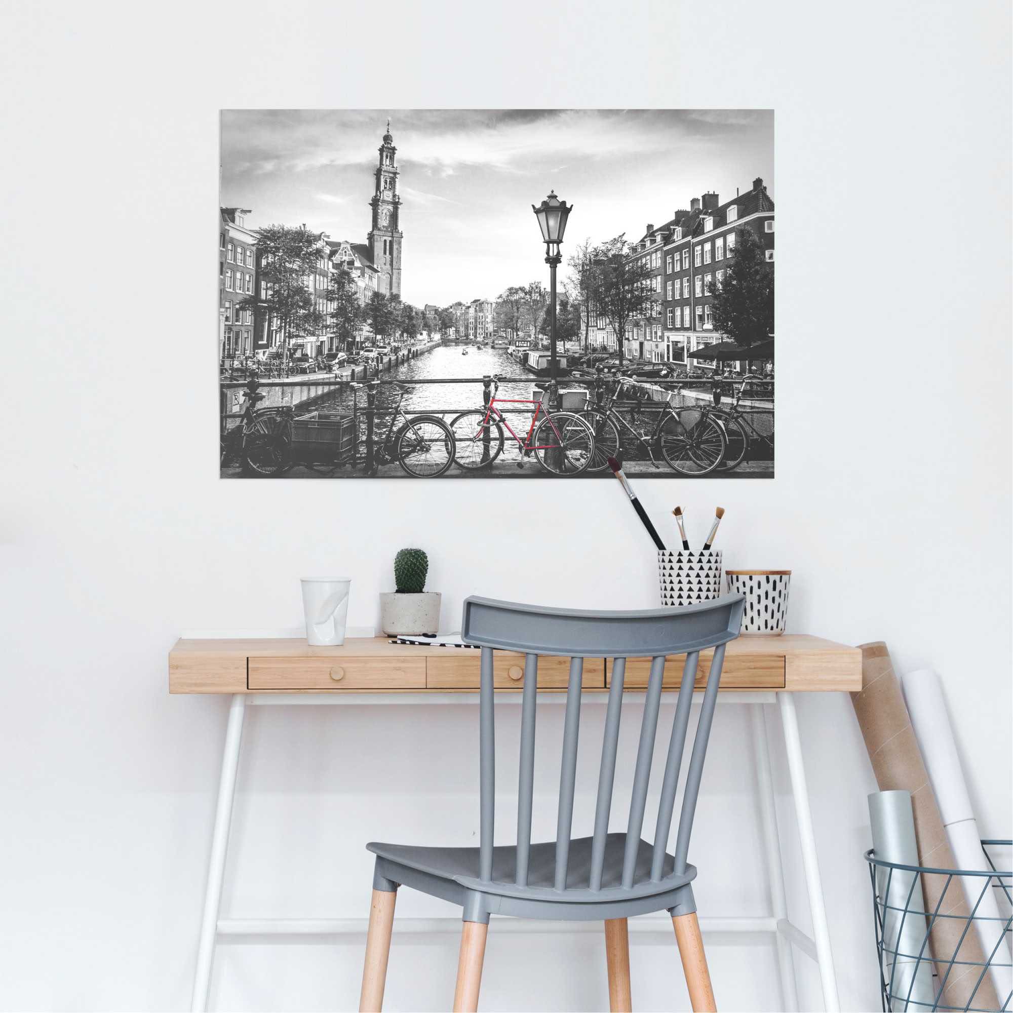 von Niederlande«, Stadt Grachten - - St.) Die Brücke - Raten »Die Amsterdam Poster auf Reinders! kaufen (1 Fahrrad