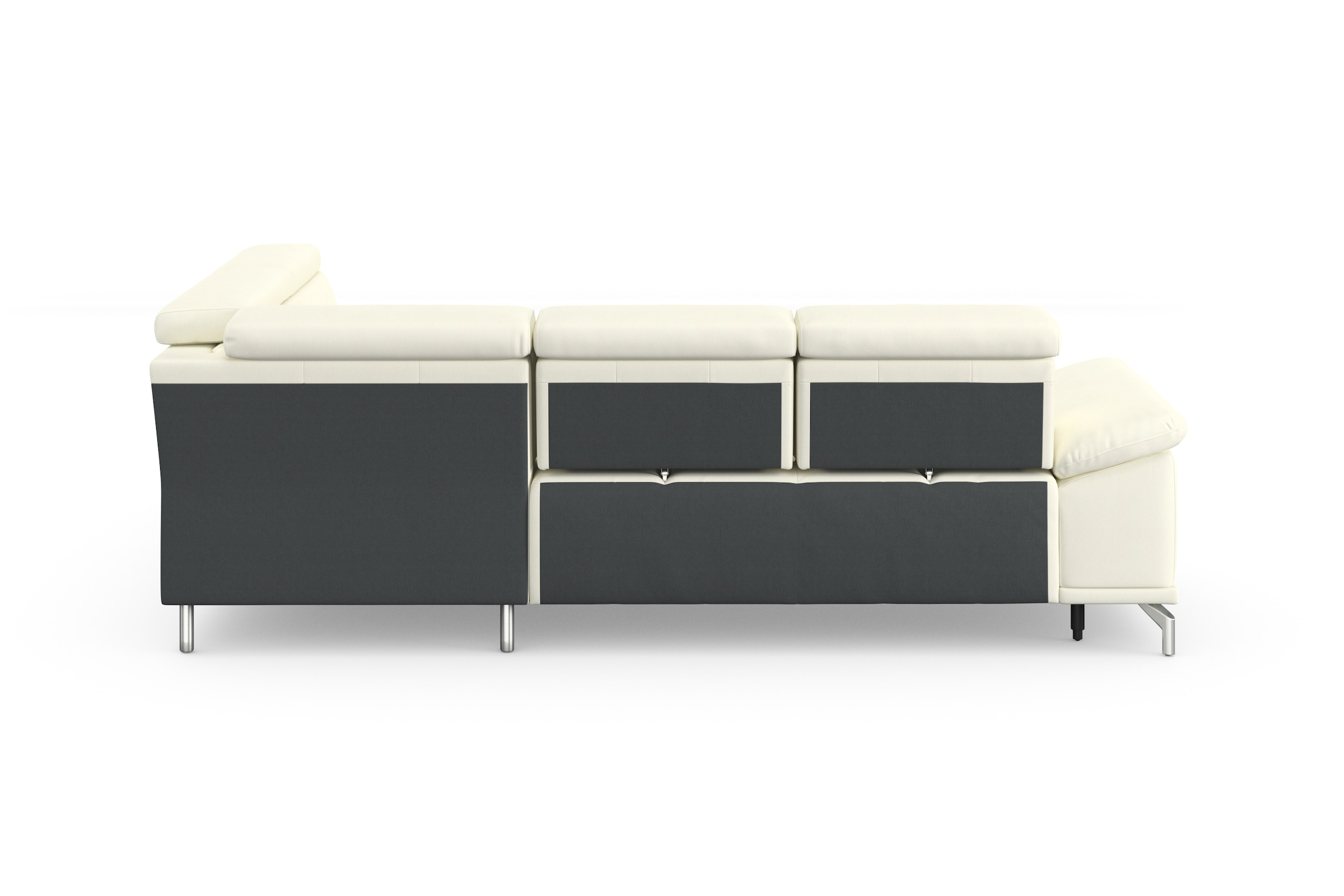 sit&more Ecksofa »Cabrio L-Form, mit Sitztiefenverstellung, Arm- und Kopfteilverstellung«, 3 Nierenkissen, Federkern, optional Bettfunktion und Stauraum