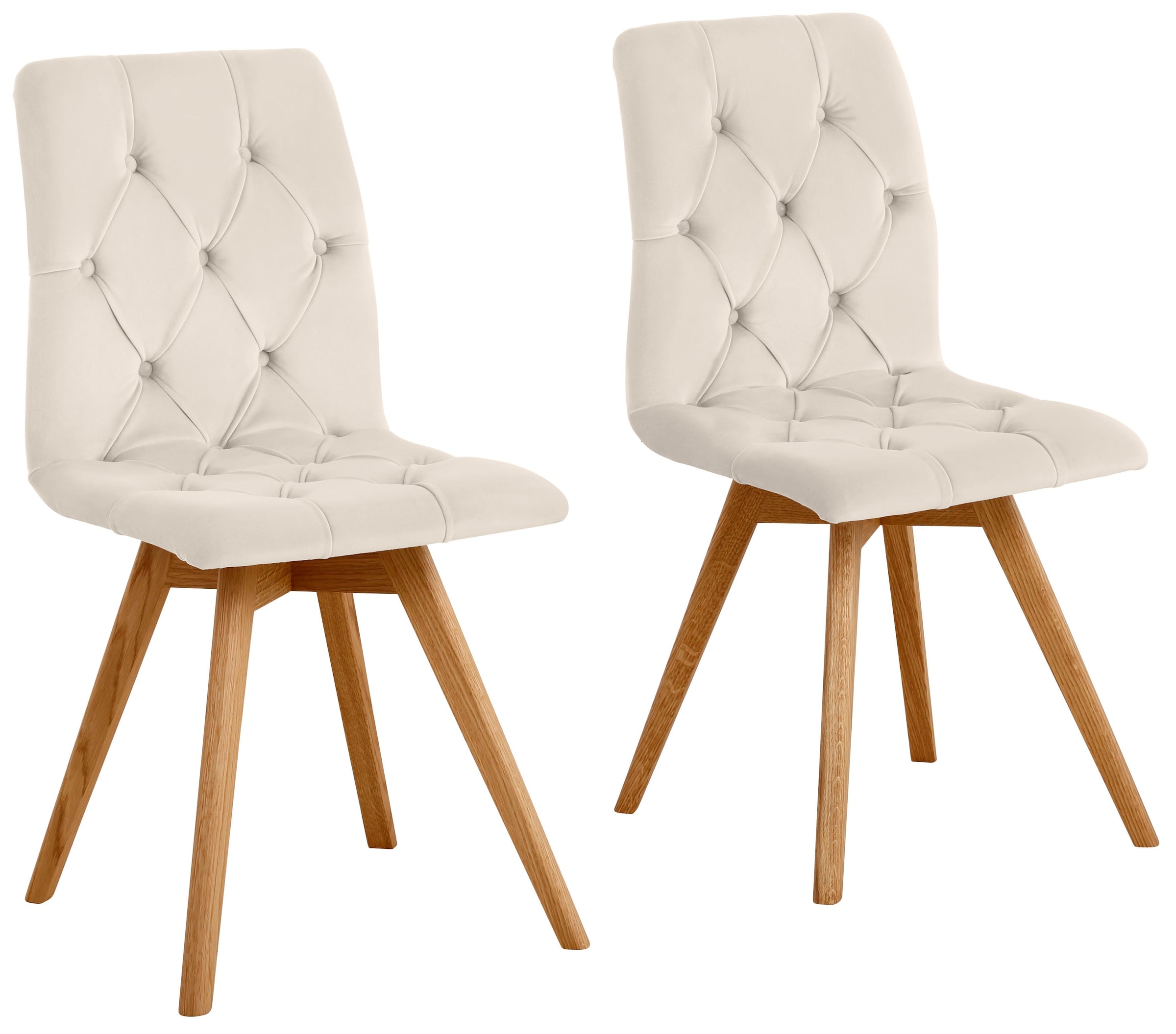 andas 4-Fußstuhl »Rania«, (Set), 4 St., Samtoptik, Im 2er/4er/6er-Set