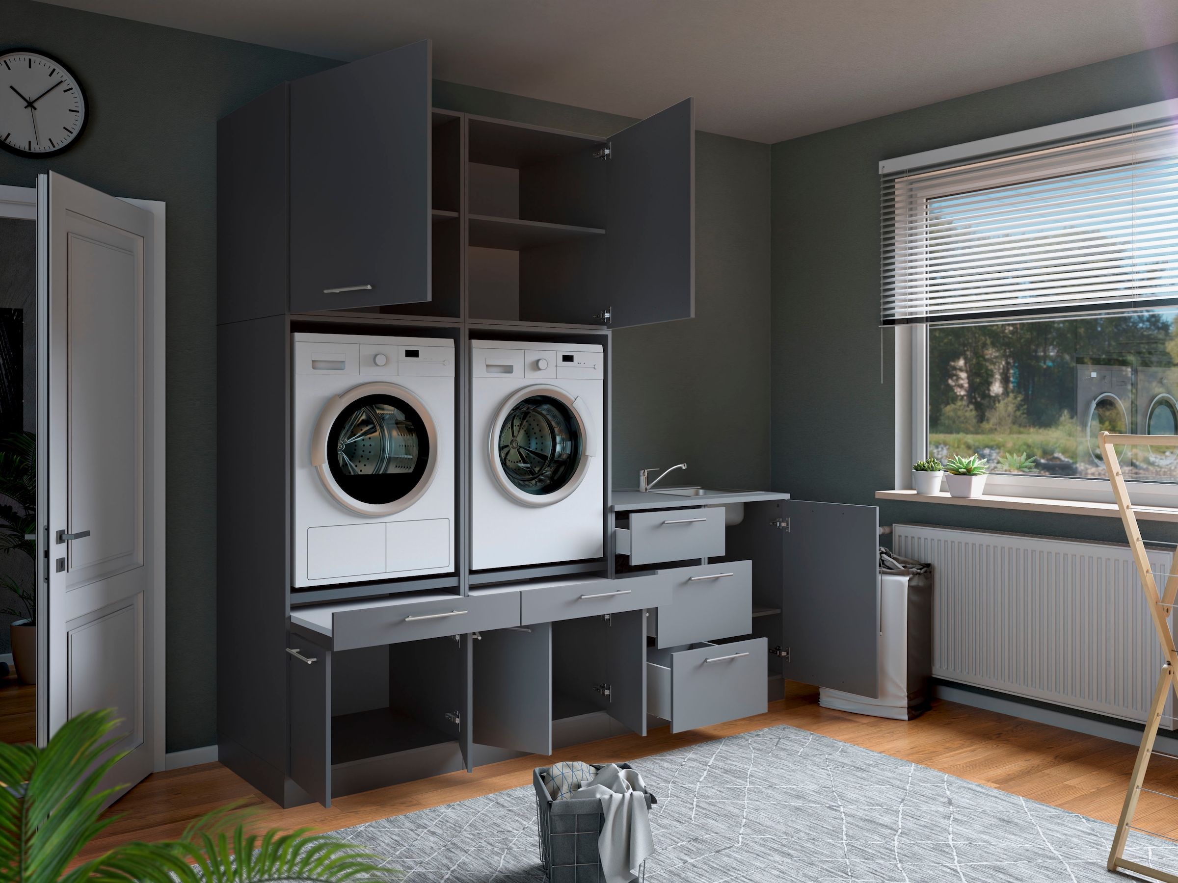 Laundreezy Mehrzweckschrank-Set »Laundreezy, 6-tlg. Mehrzweckschrank-Set B/H/T 238/238/68 cm« 6 Stk. tlg.