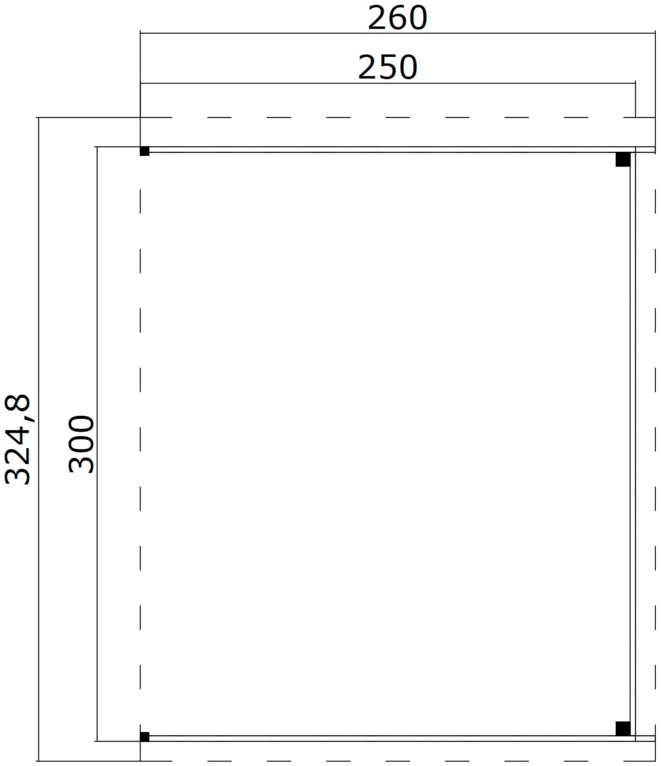 LASITA MAJA Schleppdach »Zambesi 300«, Dachverlängerung 28 mm, Fundamentmass 2500x3000, Naturbelassen