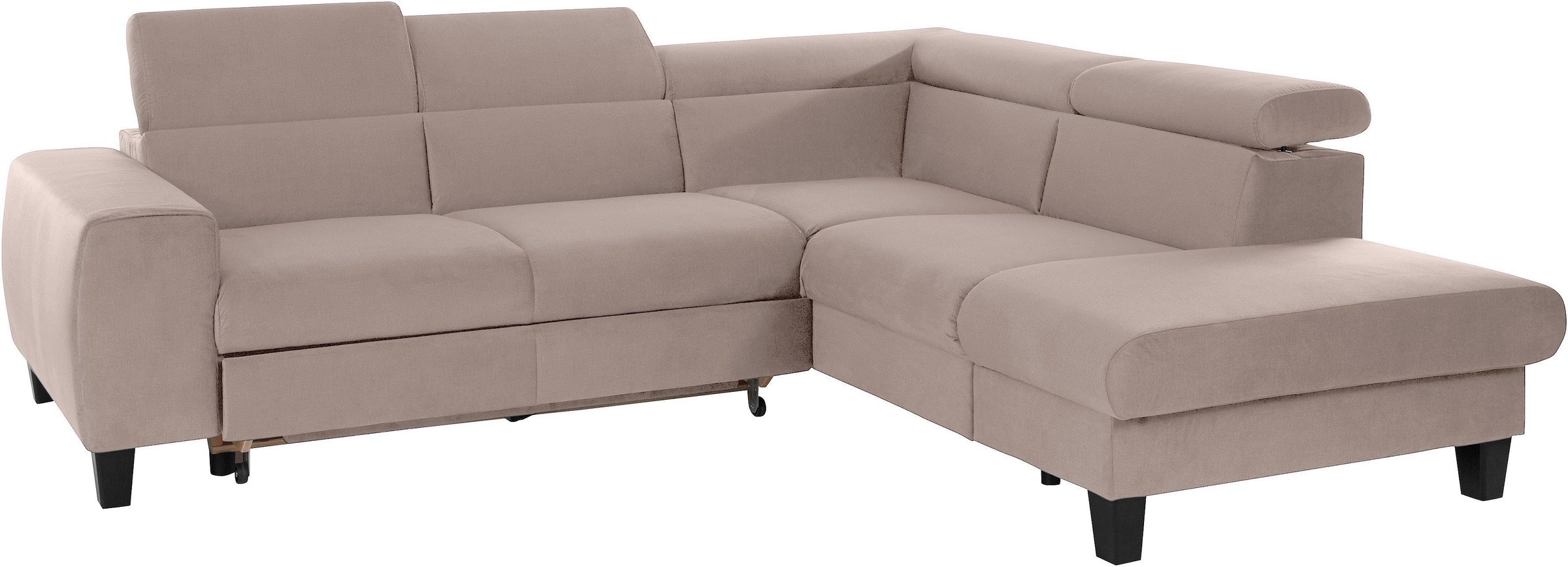 COTTA Polstergarnitur »Morven L-Form«, (Set), Set bestehend aus: Ecksofa mit Kopfteilverstellung & Hocker