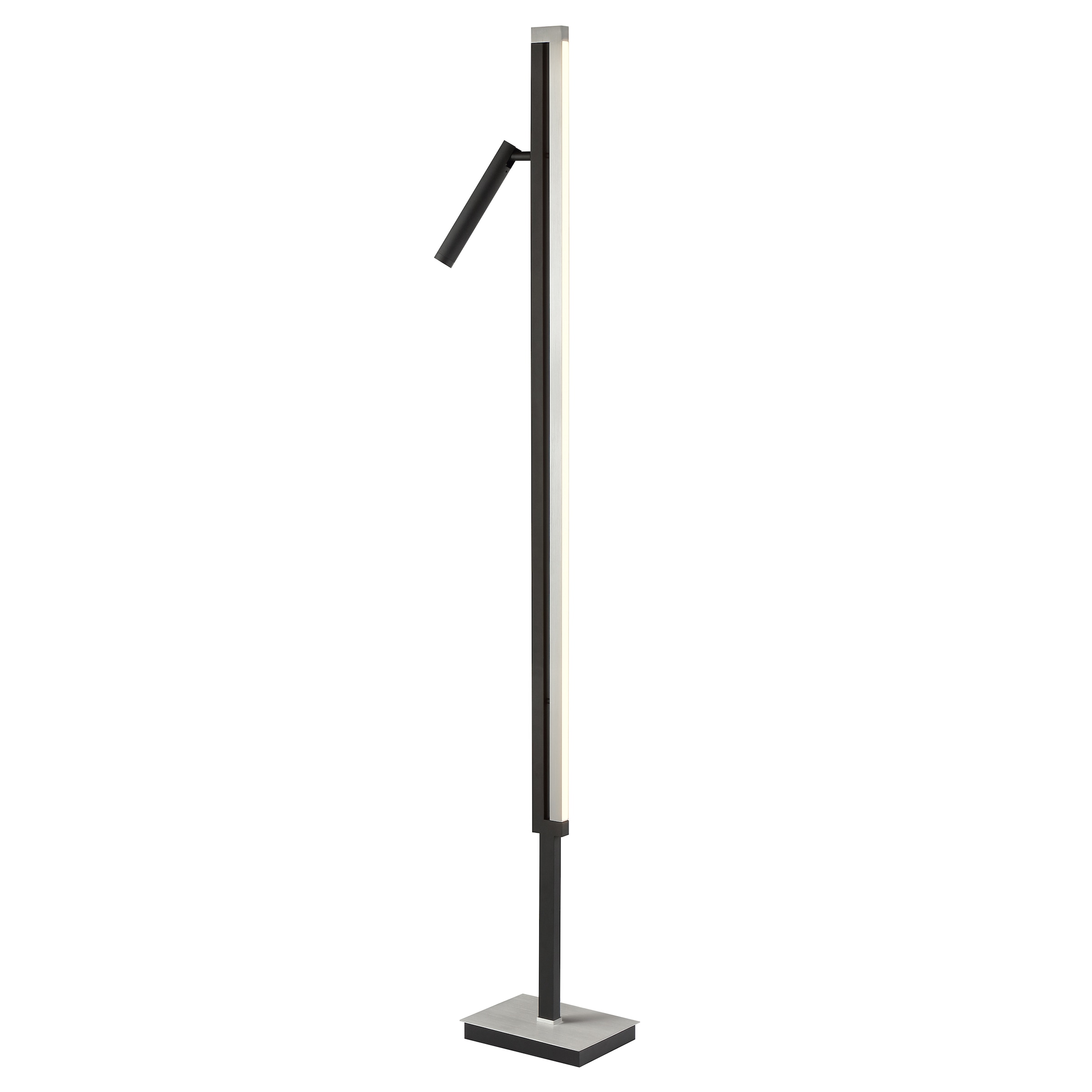 lumiCouture LED Stehlampe »Pulse« LED-Modul 1 Stk. Warmweiß 150 x 22 x 16 cm, 2700 lm, 2700 K, gebürstetes Aluminium/schwarz