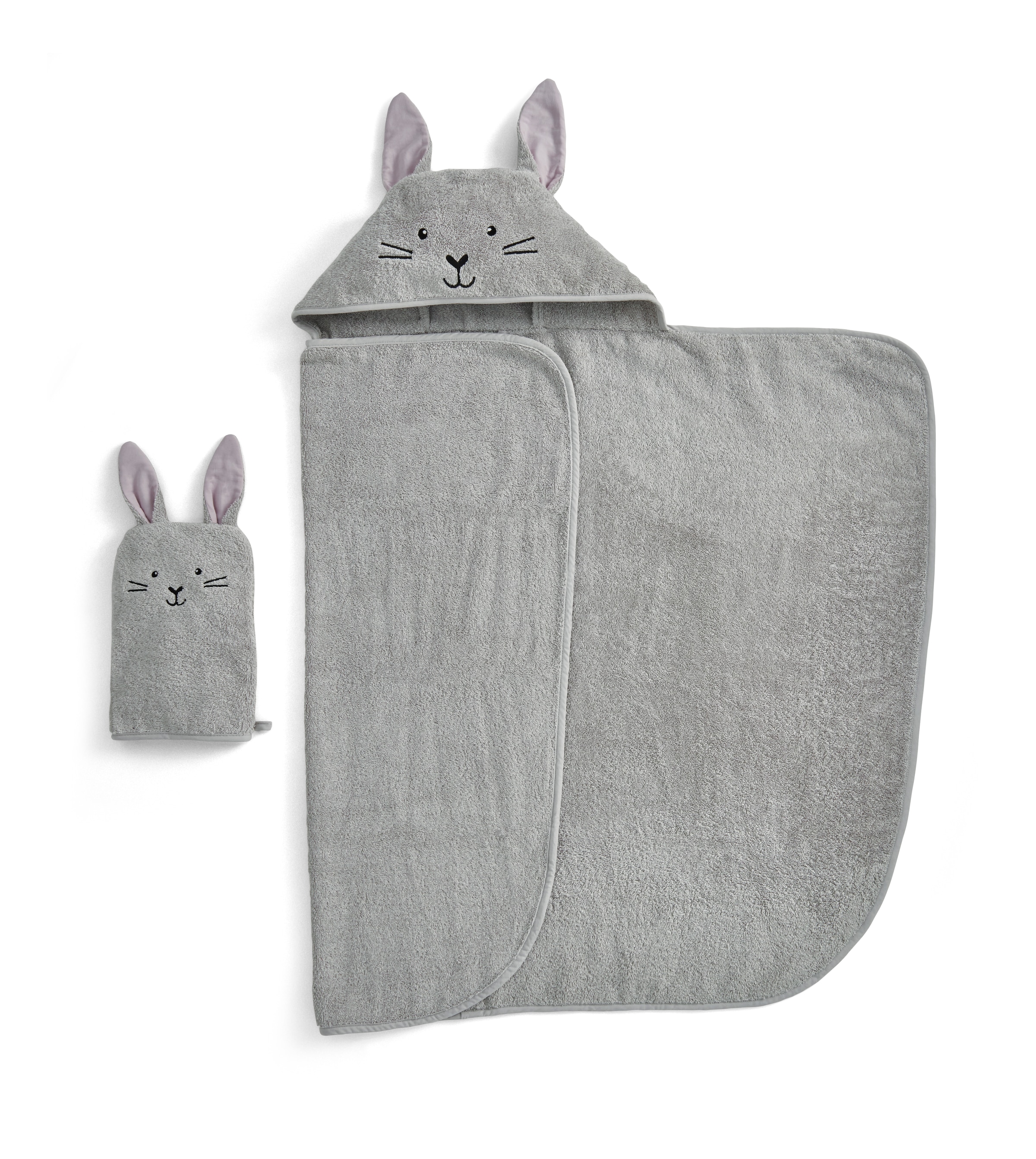 Christy Handtuch Set »Christy Baby Hase«, Set, 2 tlg., Walkfrottier, 1 Kapuzen-Badetuch (95x90 cm) und 1 Waschhandschuh (23x15 cm)