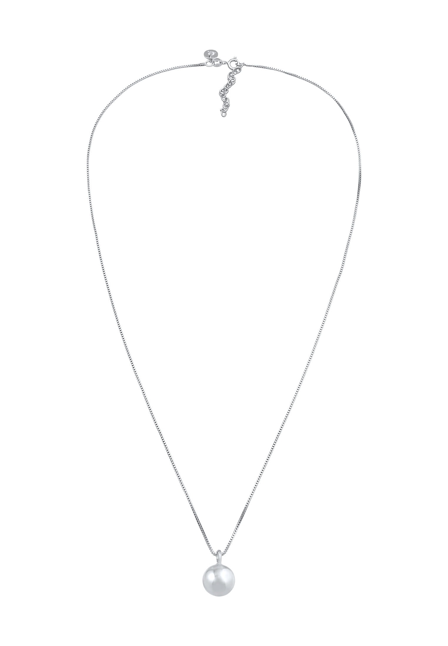Elli Premium Kette mit Anhänger »Halskette Kugel Anhänger Rund Basic 925 Silber«