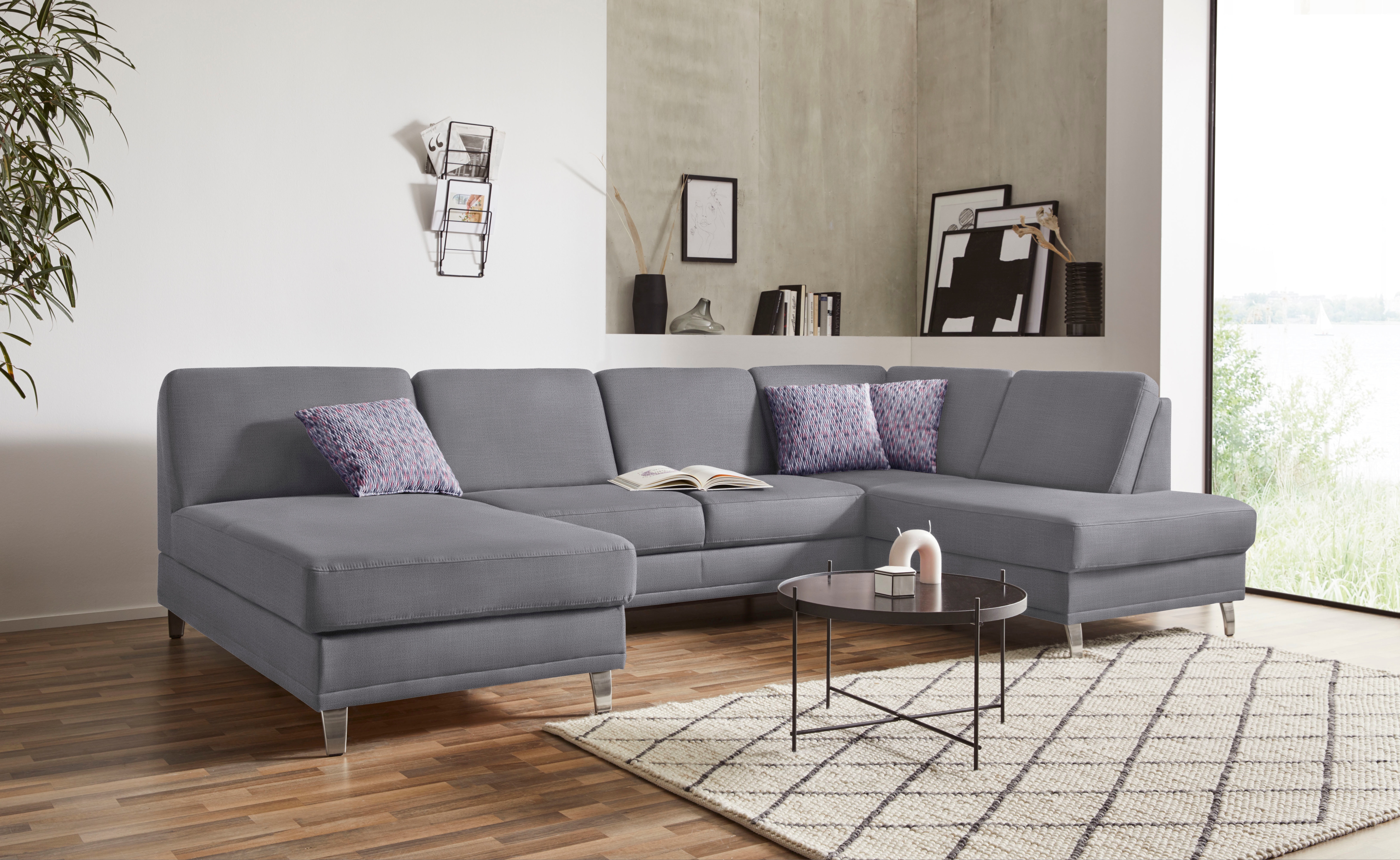 sit&more Wohnlandschaft "Clio U-Form" wahlweise mit Schlaffunktion und Bettkasten, inklusive Federkern