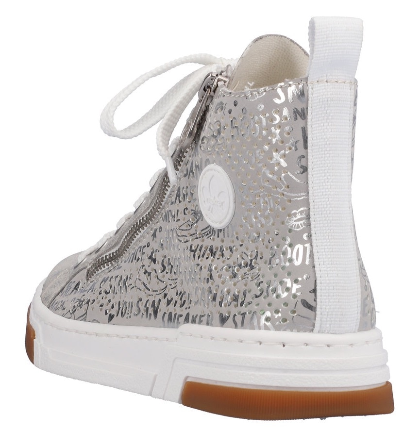 Rieker Sneaker, High Top-Sneaker, Freizeitschuh, Schnürschuh im Metallic-Look