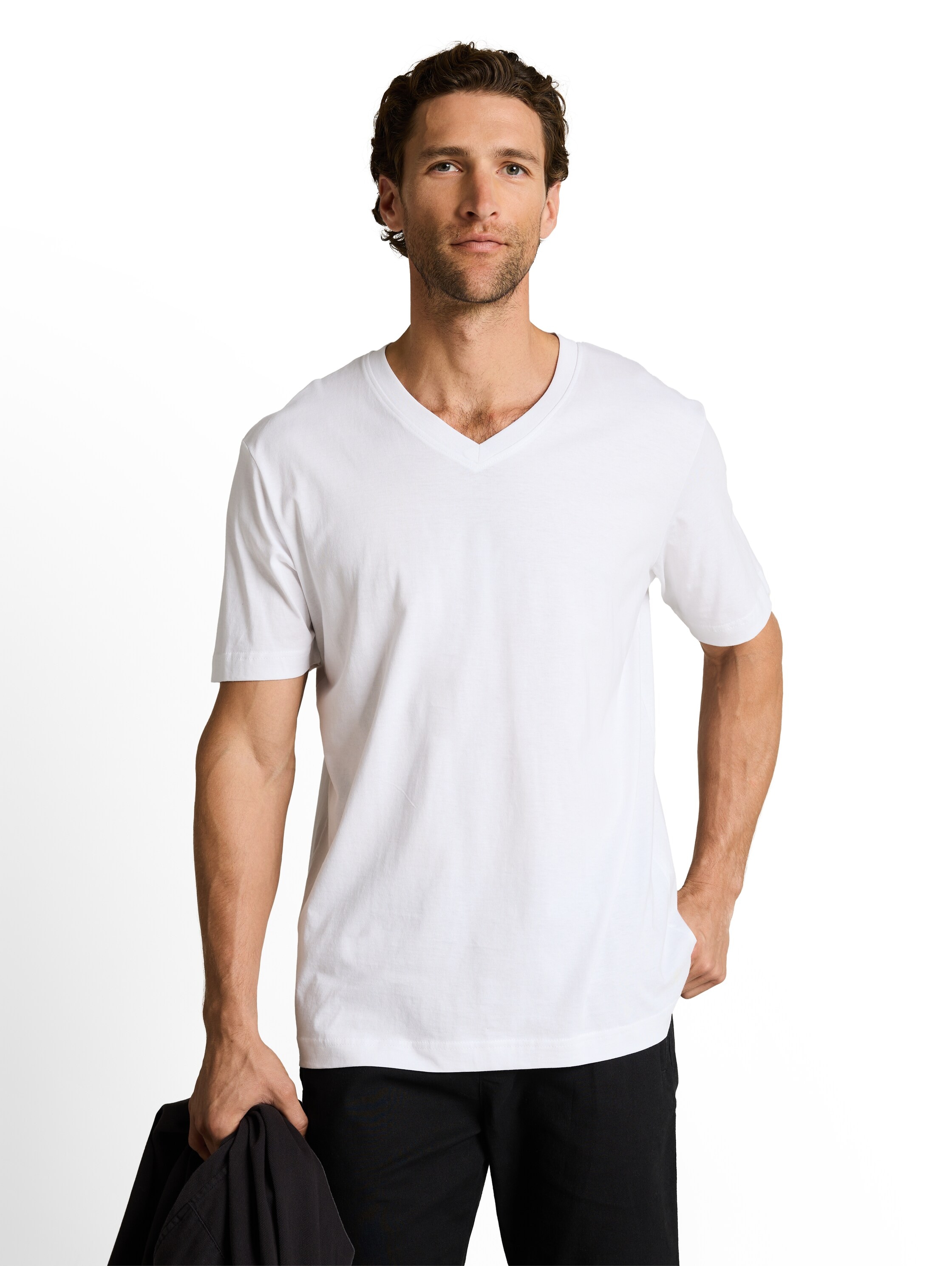 TOM TAILOR T-Shirt Packung, 2 mit V-Ausschnitt, Doppelpack