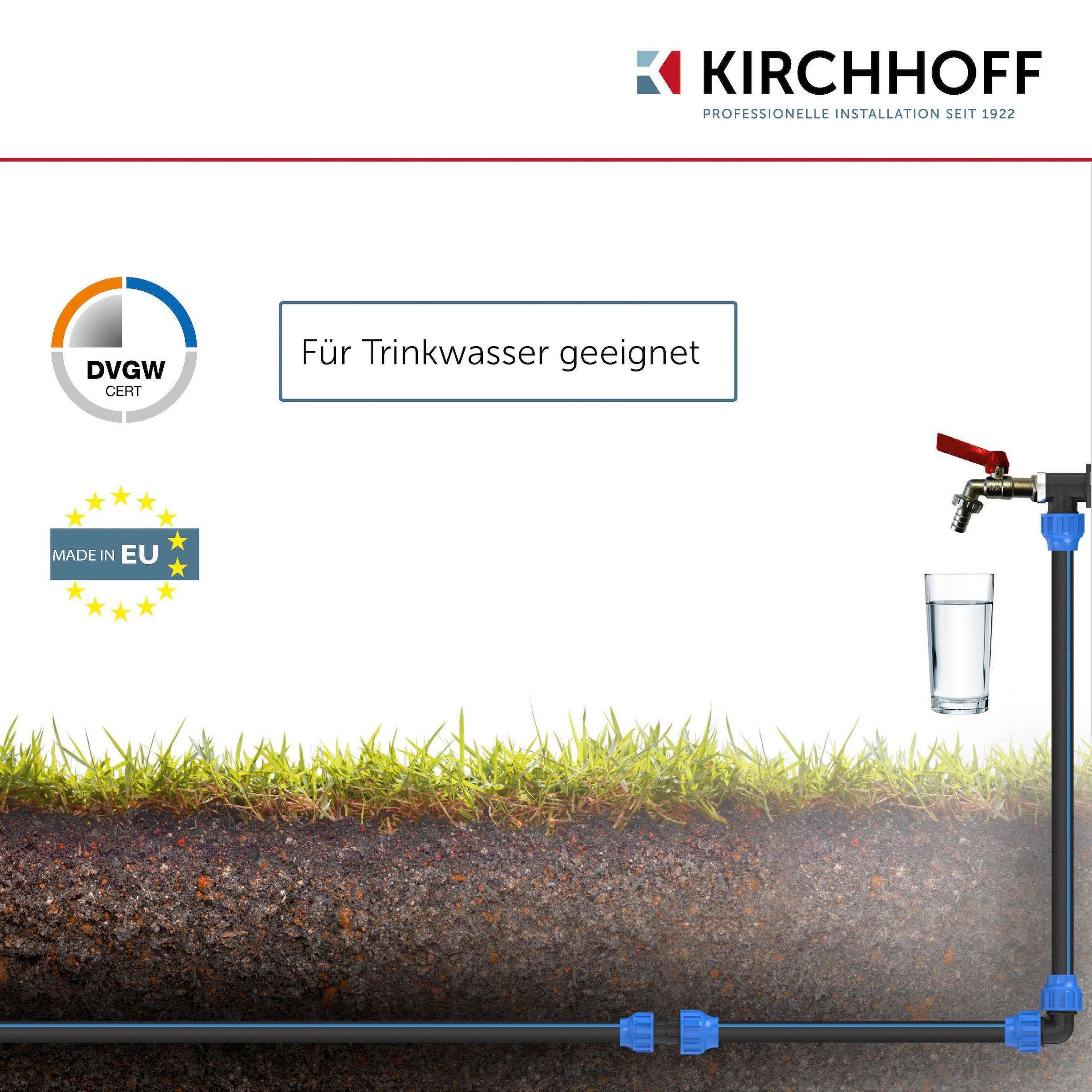 Kirchhoff Bewässerungsschlauch, Wasserleitung Gartenbewässerung 20 mm x 100 m