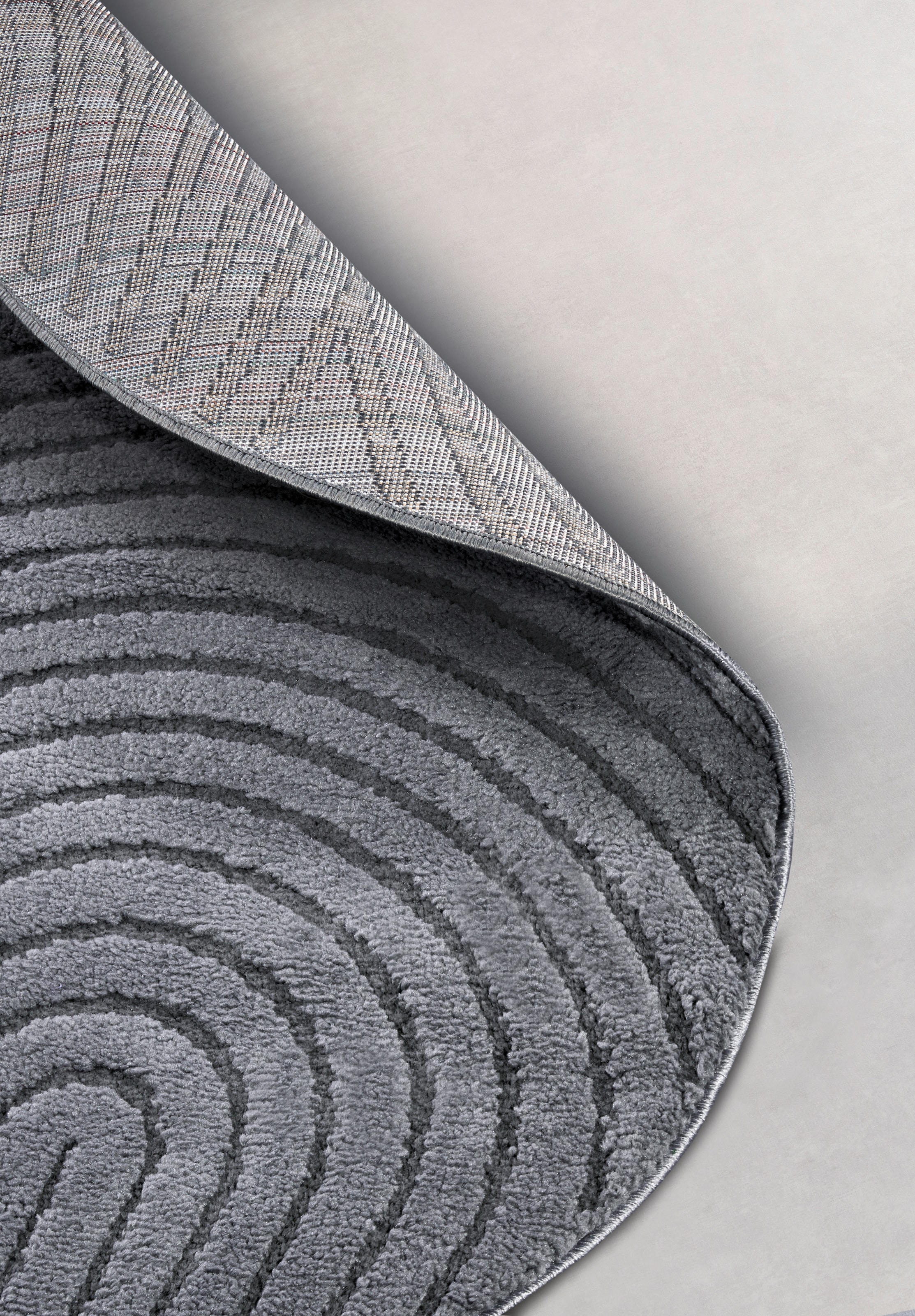 ELLE DECORATION Designteppich »Cosy Panglao, auch als Rundteppich erhältlich«, rechteckig, 14 mm Höhe, uni Kurzflor, Hoch Tief Struktur, modern, Skandi, Boho, Wohnzimmer