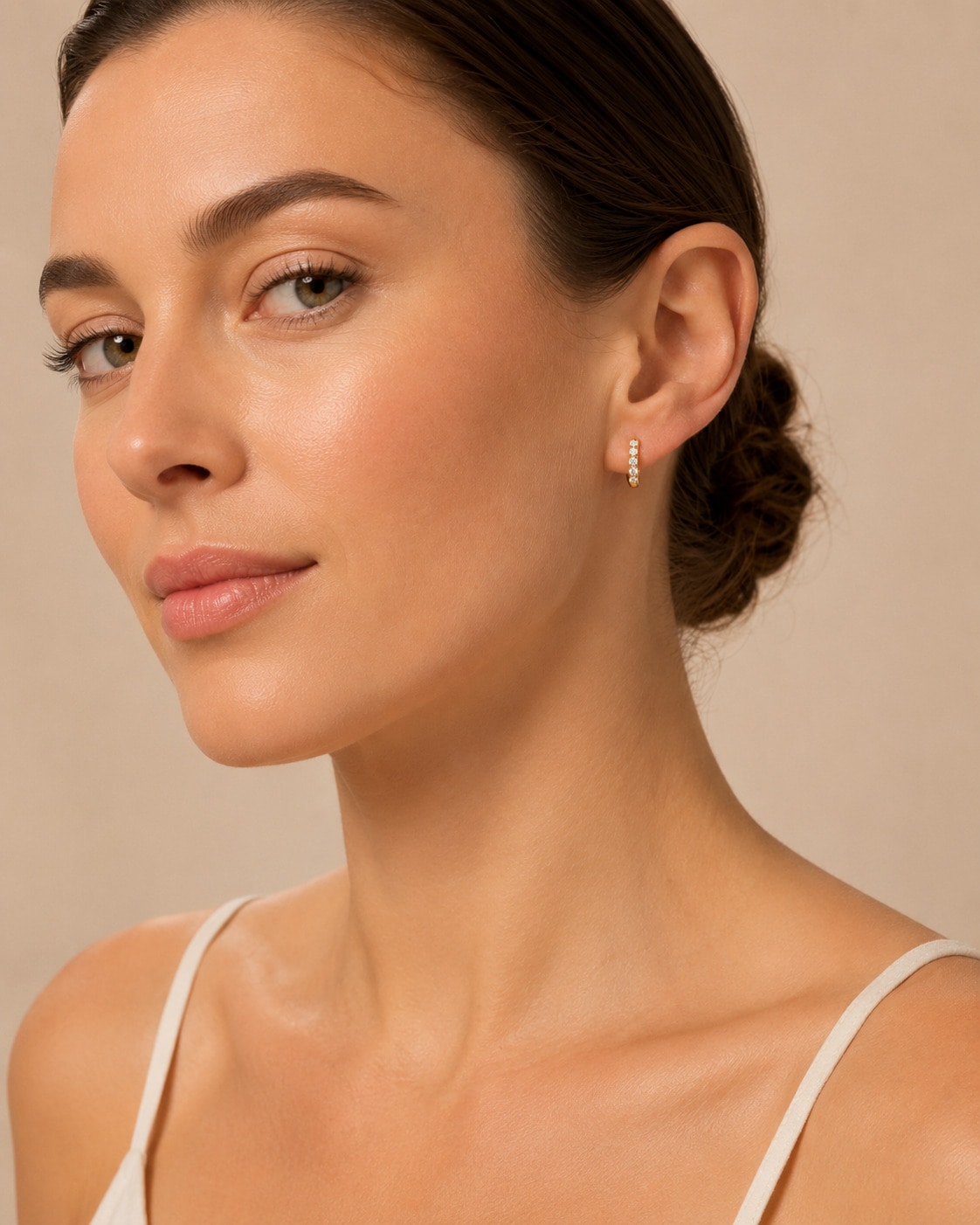 ONE ELEMENT Paar Creolen »Creolen Ohrringe ¿ 11,8 mm aus 585 Gold« mit 10 Lab Grown Diamanten / Labordiamanten 0,35 ct