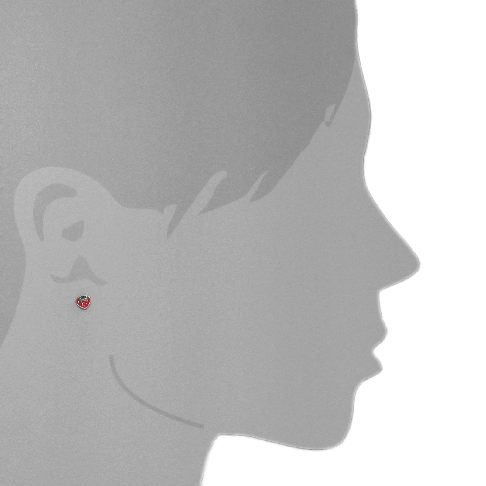 OSTSEE-SCHMUCK Paar Ohrstecker »- Erdbeere - Silber 925/000 -,«
