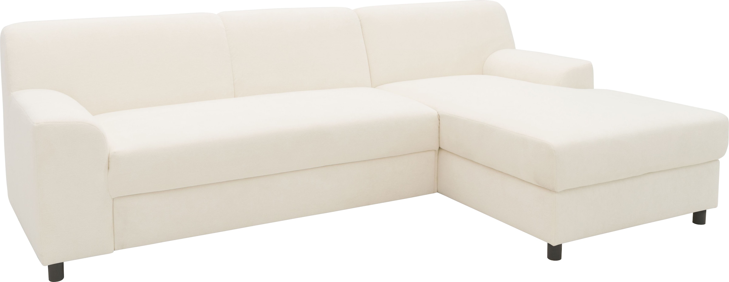 DOMO collection Ecksofa »Turah 2, L-Form, Cord oder Luxus-Microfaser, komfortabler Federkern«, B/T/H: 241/146/79 cm, incl. Zierkissen, wahlweise mit Bettfunktion