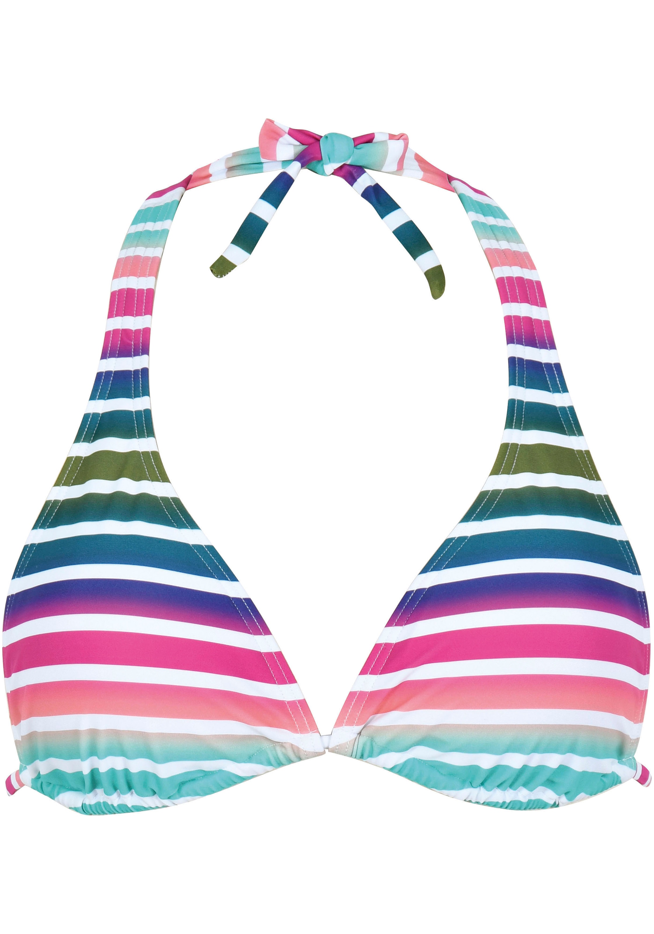 Naturana Triangel-Bikini-Top »Ice Pop«, (Packung, 1 St.), mit herausnehmbaren Pads und Multicolor-Streifen