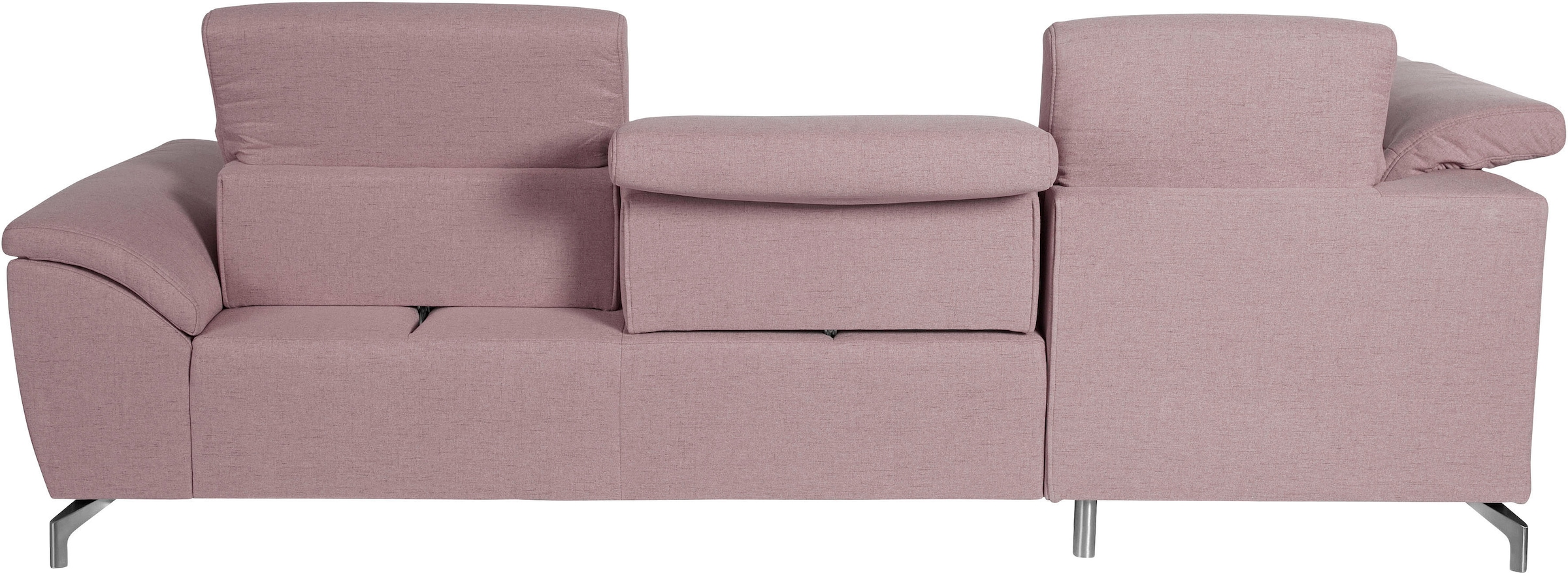 sit&more Ecksofa »Percy L-Form«, 12 cm Fußhöhe, Sitztiefenverstellung, wahlweise in 2 Fußfarben