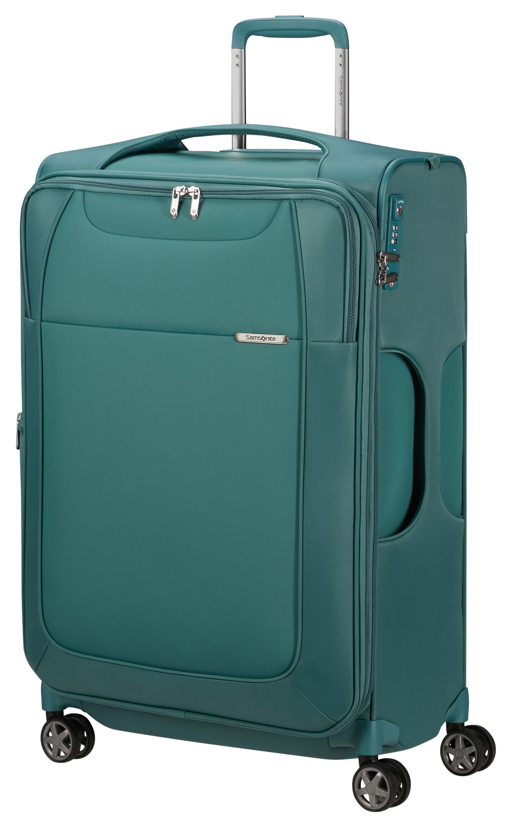 Samsonite Weichgepäck-Trolley »D'LITE«, 4 St. Rollen, Hartschalen-Koffer Reisekoffer TSA-Zahlenschloss im klassischen Design