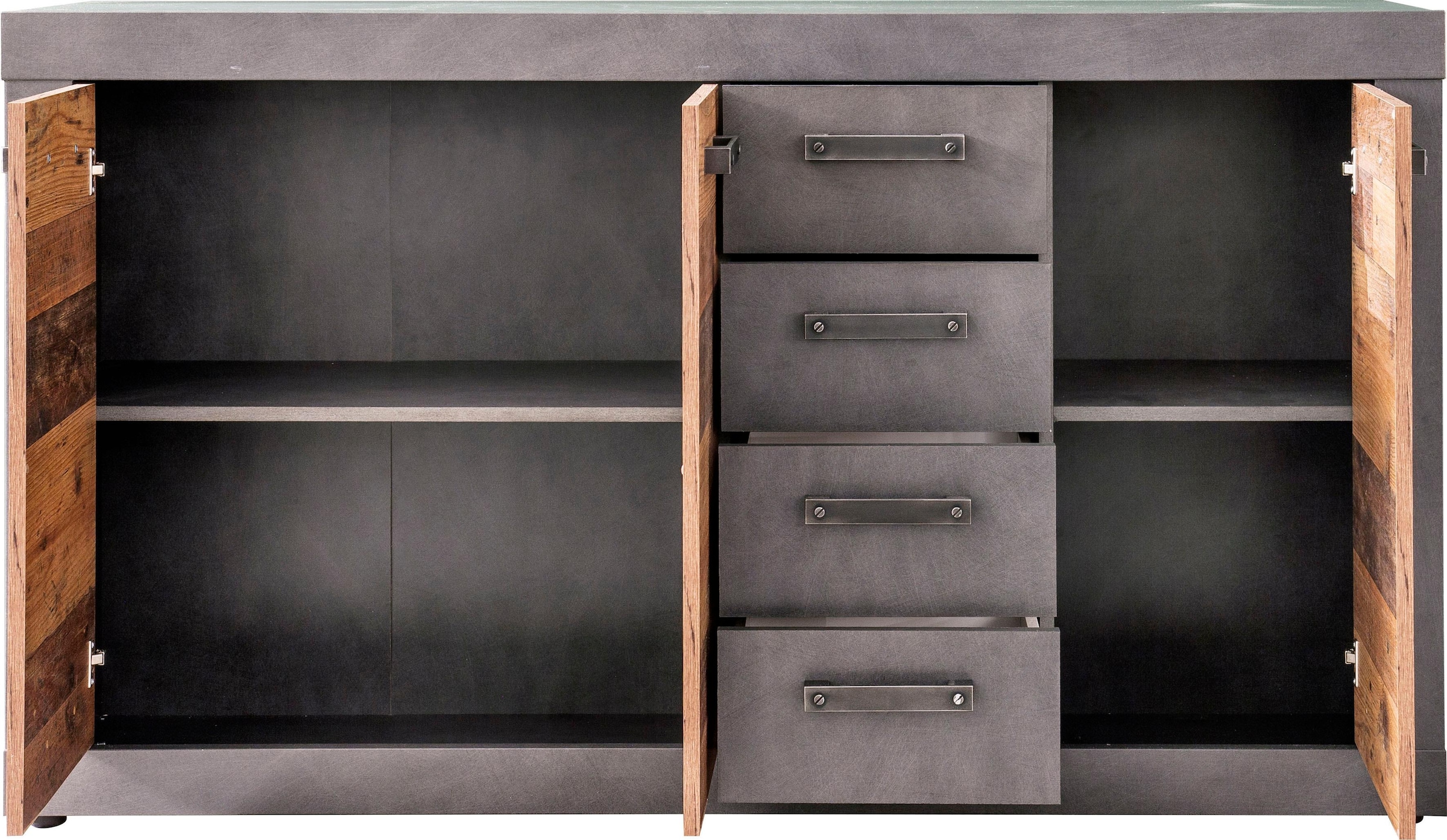 INOSIGN Kommode »Ilana«, Sideboard im modernen Industrial Style - Mit 4 Schubladen und 4 Fächer
