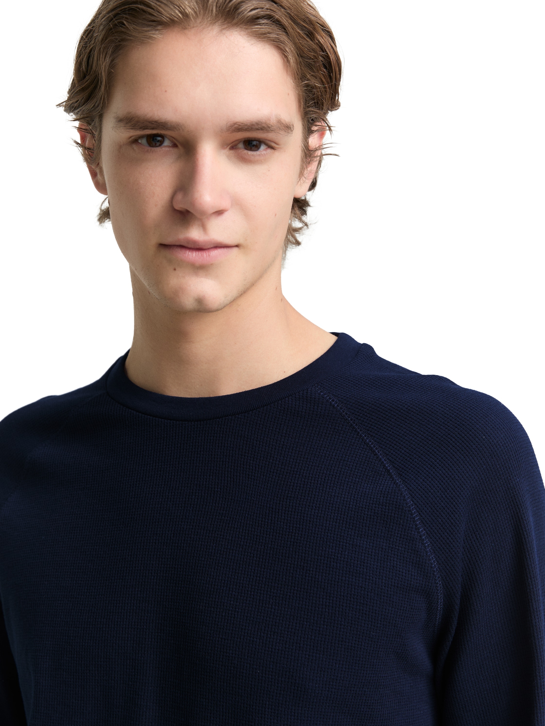 TOM TAILOR Denim Rundhalsshirt , mit Logo Stickerei

