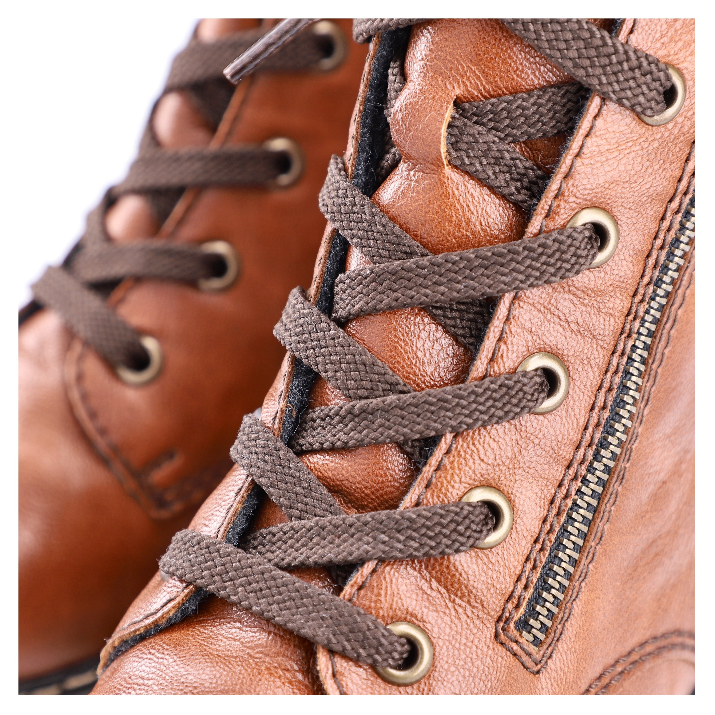 Rieker Stiefelette, Schnürstiefelette, Schnürboots mit Reißverschluss an der Außenseite