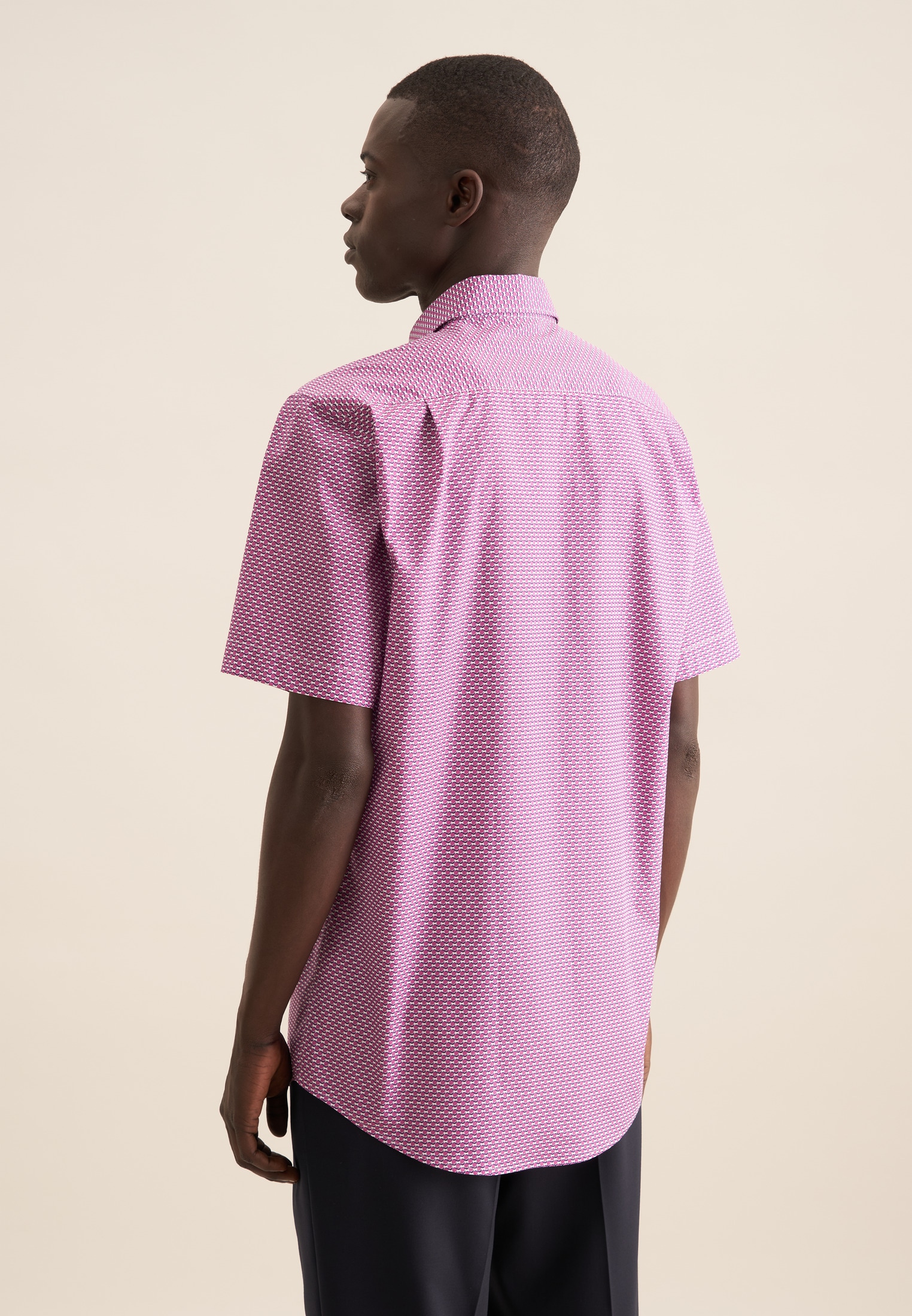 seidensticker Businesshemd »Regular«, Regular Kurzarm Button-Down-Kragen Druck