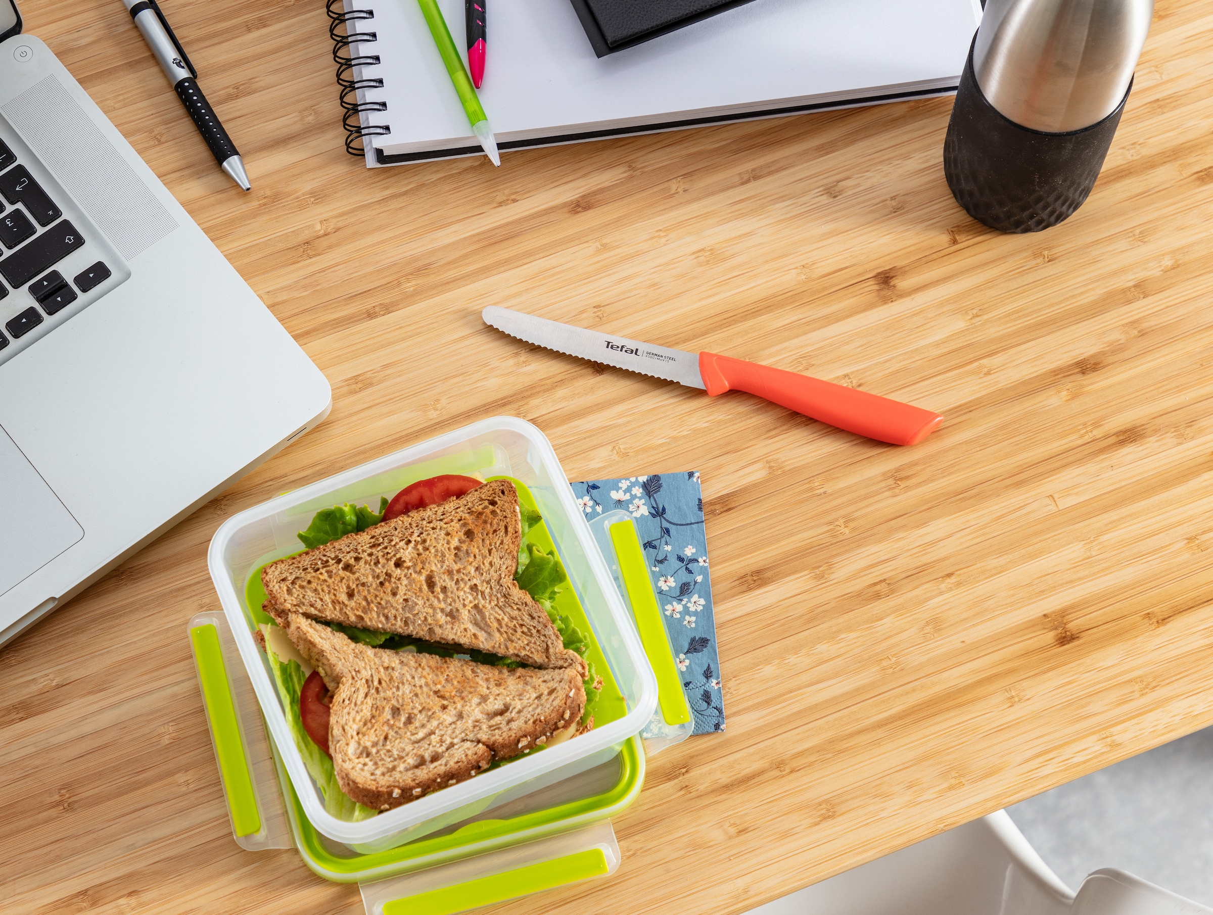 Tefal Universalküchenmesser »Colorfood« gezahnt, 10 cm, Klinge aus deutschem Edelstahl, ergonomischer Griff