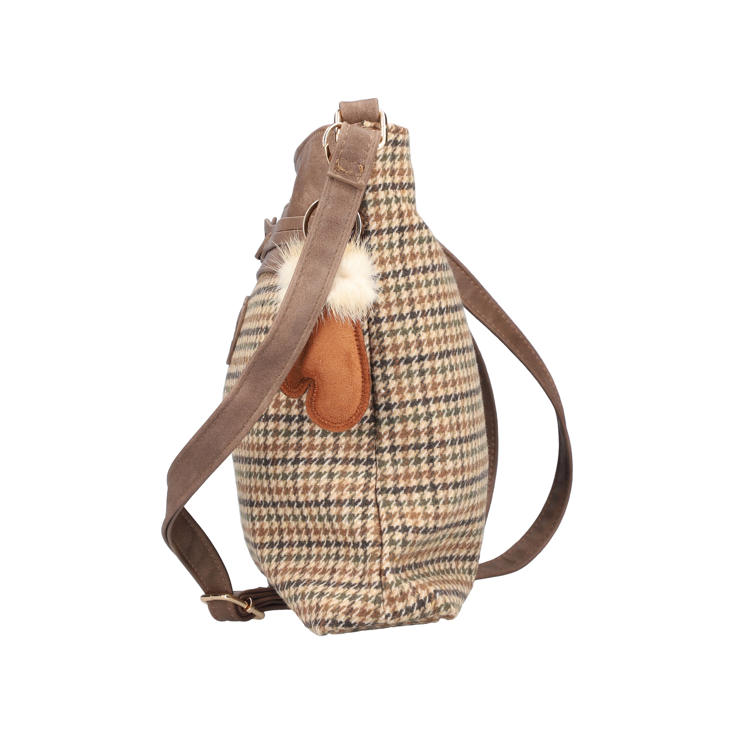 Rieker Umhängetasche »Gurgaon« Damen Handtasche, Schultertasche, Henkeltasche in kariertem Look